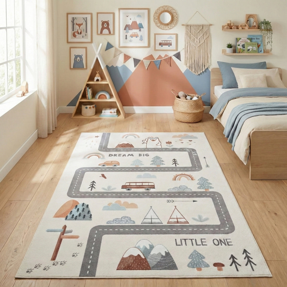 Carpettex Kinderteppich Straße Fahrzeuge Spielteppich