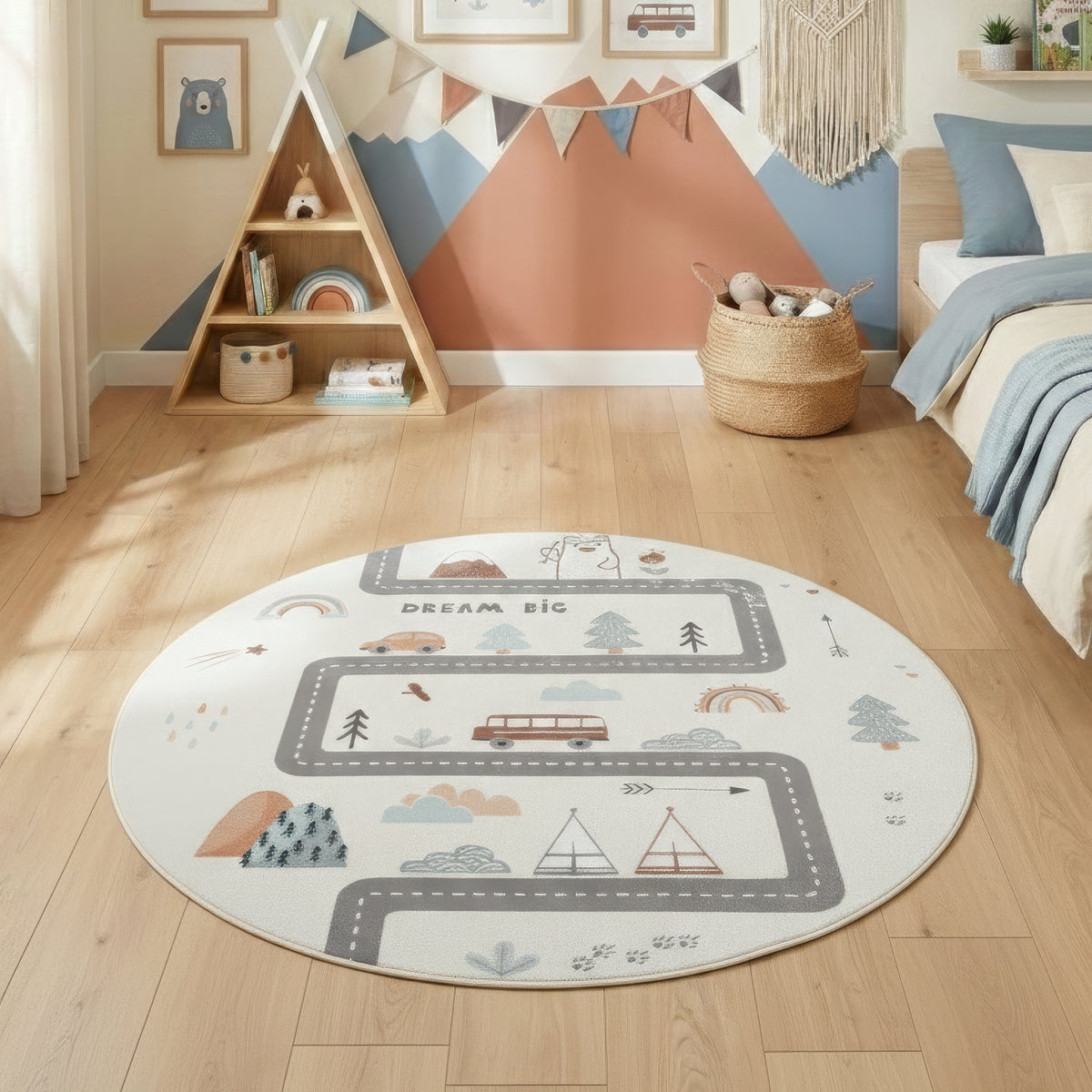 Carpettex Kinderteppich Straße Fahrzeuge Spielteppich