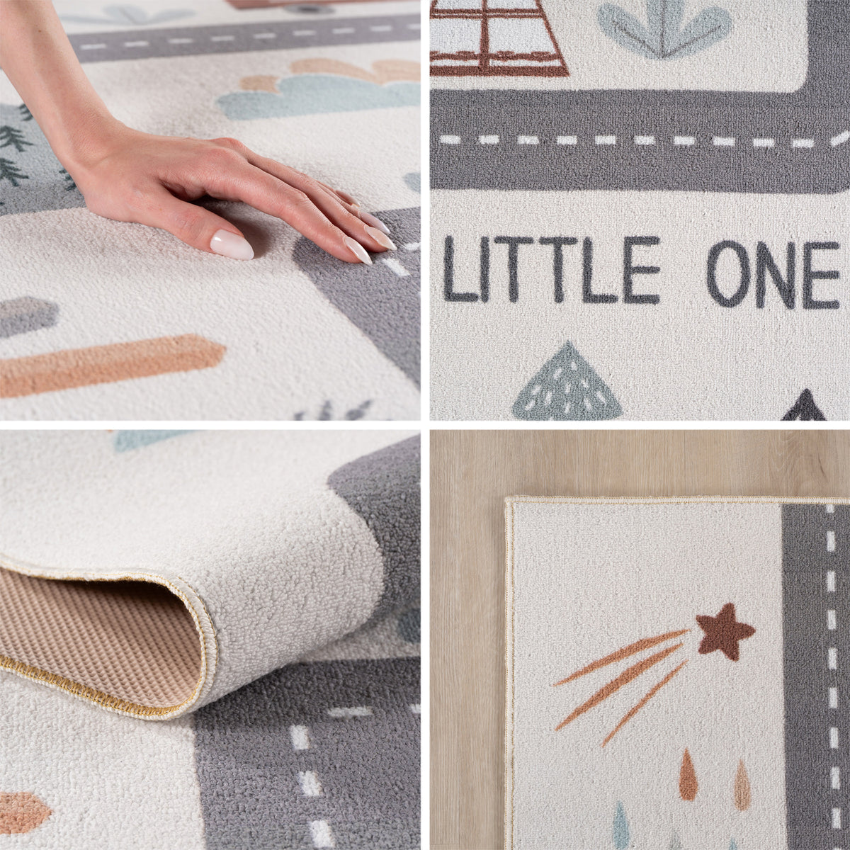 Carpettex Kinderteppich Straße Fahrzeuge Spielteppich