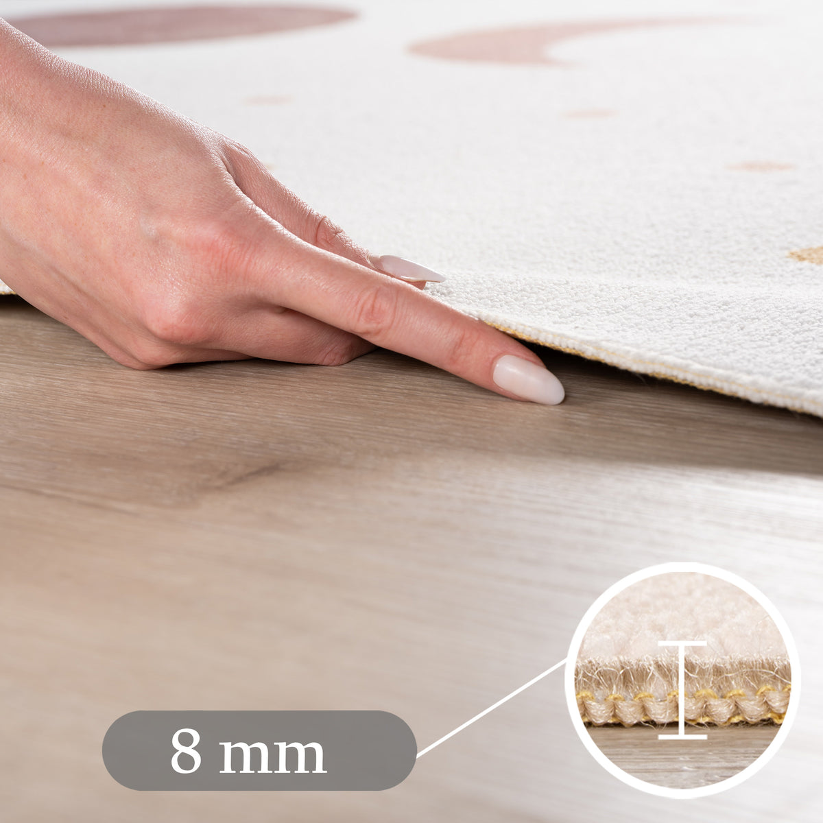 Carpettex Kinderteppich Mondphasen Boho Spielteppich