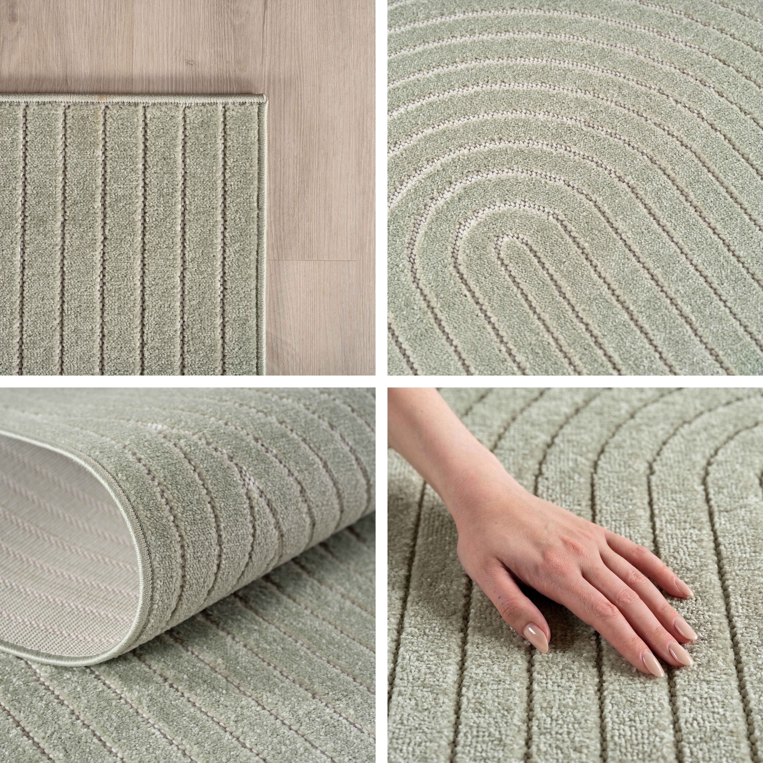 Carpettex Kurzflor Teppich 3D Hoch-Tief Skandi Boho Indoor Outdoor