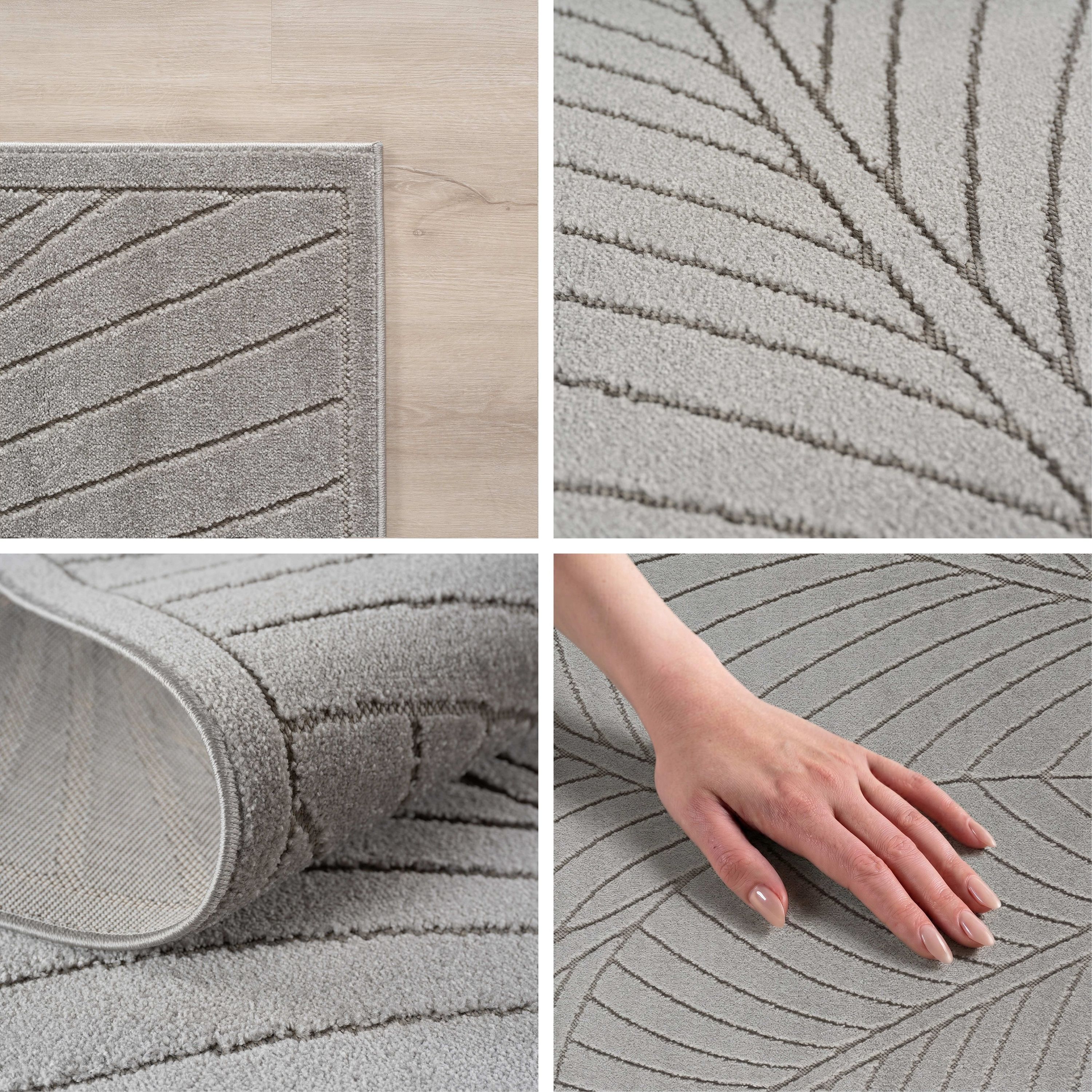 Carpettex Kurzflor Teppich 3D Hoch-Tief Skandi Boho Indoor Outdoor