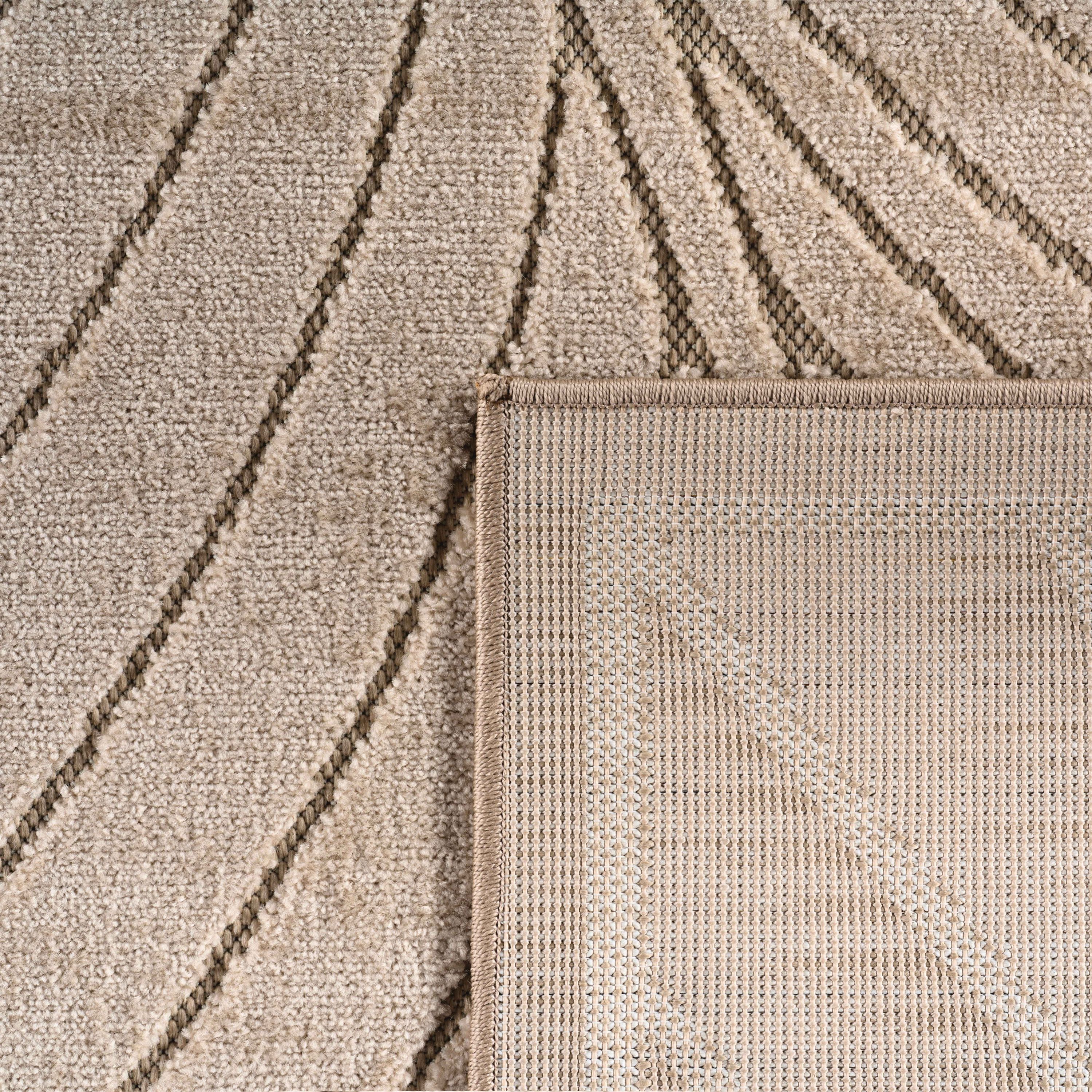 Carpettex Kurzflor Teppich 3D Hoch-Tief Skandi Boho Indoor Outdoor