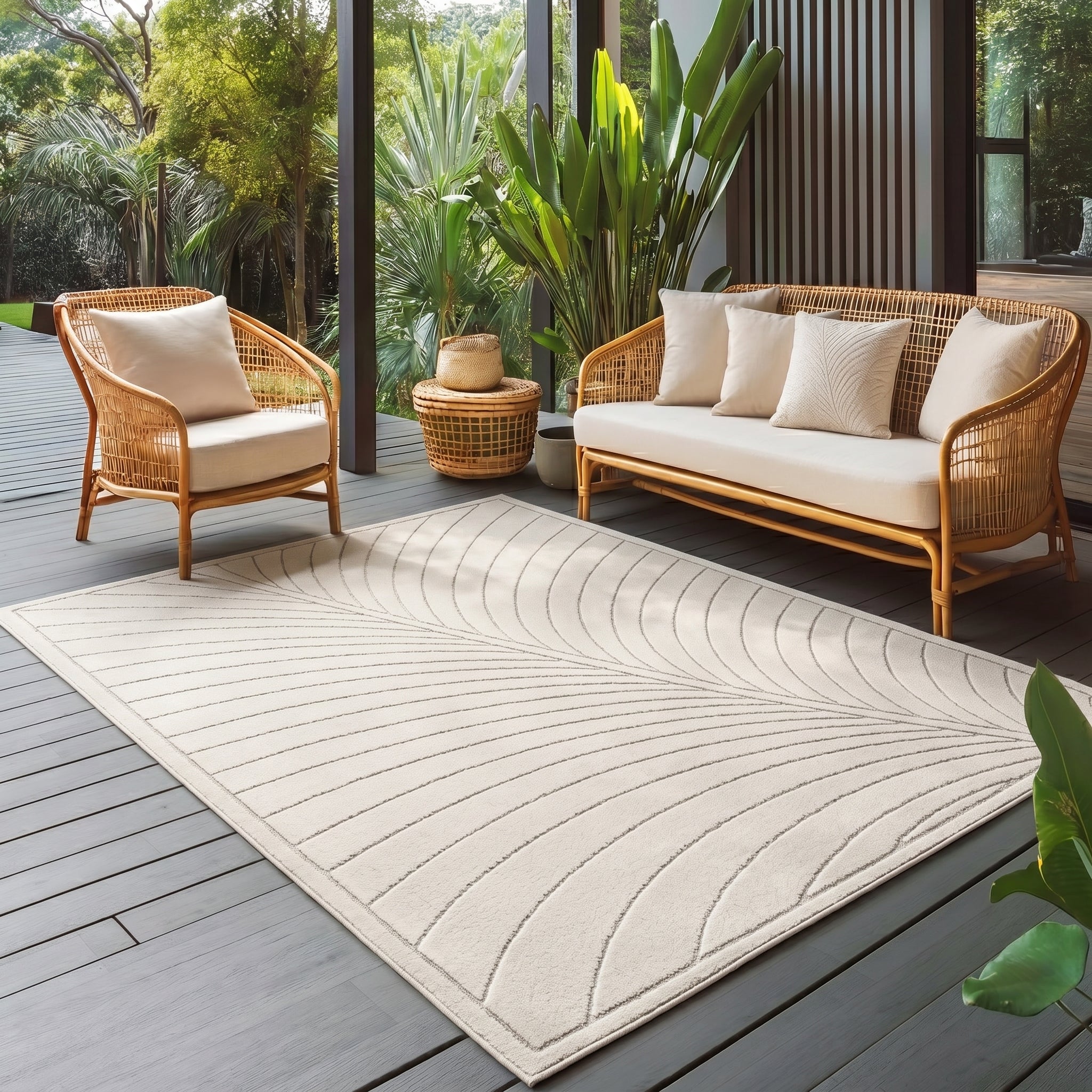 Carpettex Kurzflor Teppich 3D Hoch-Tief Skandi Boho Indoor Outdoor