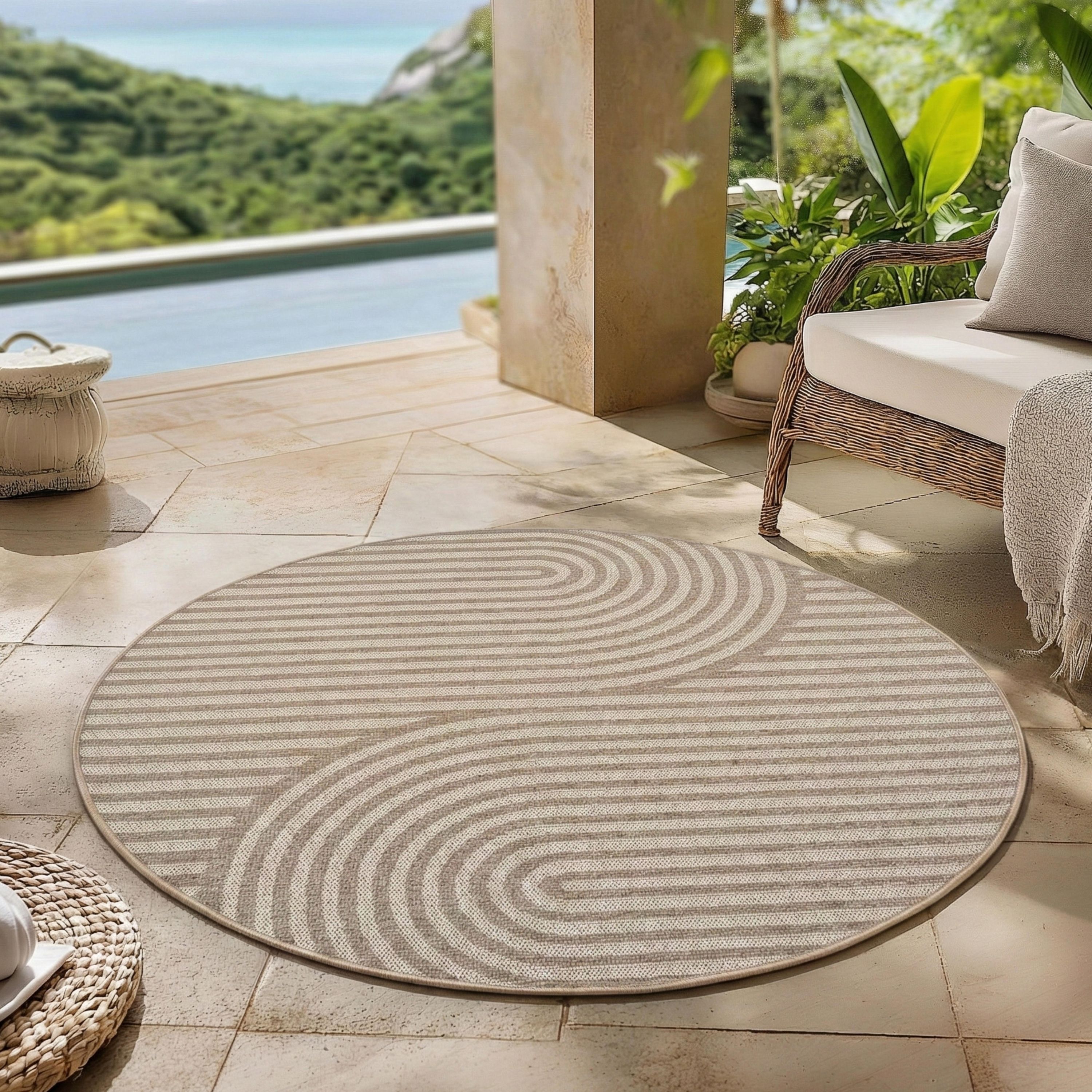 Carpettex Outdoor Teppich wetterfest Balkon, Terrasse, Garten Skandi Boho-Design