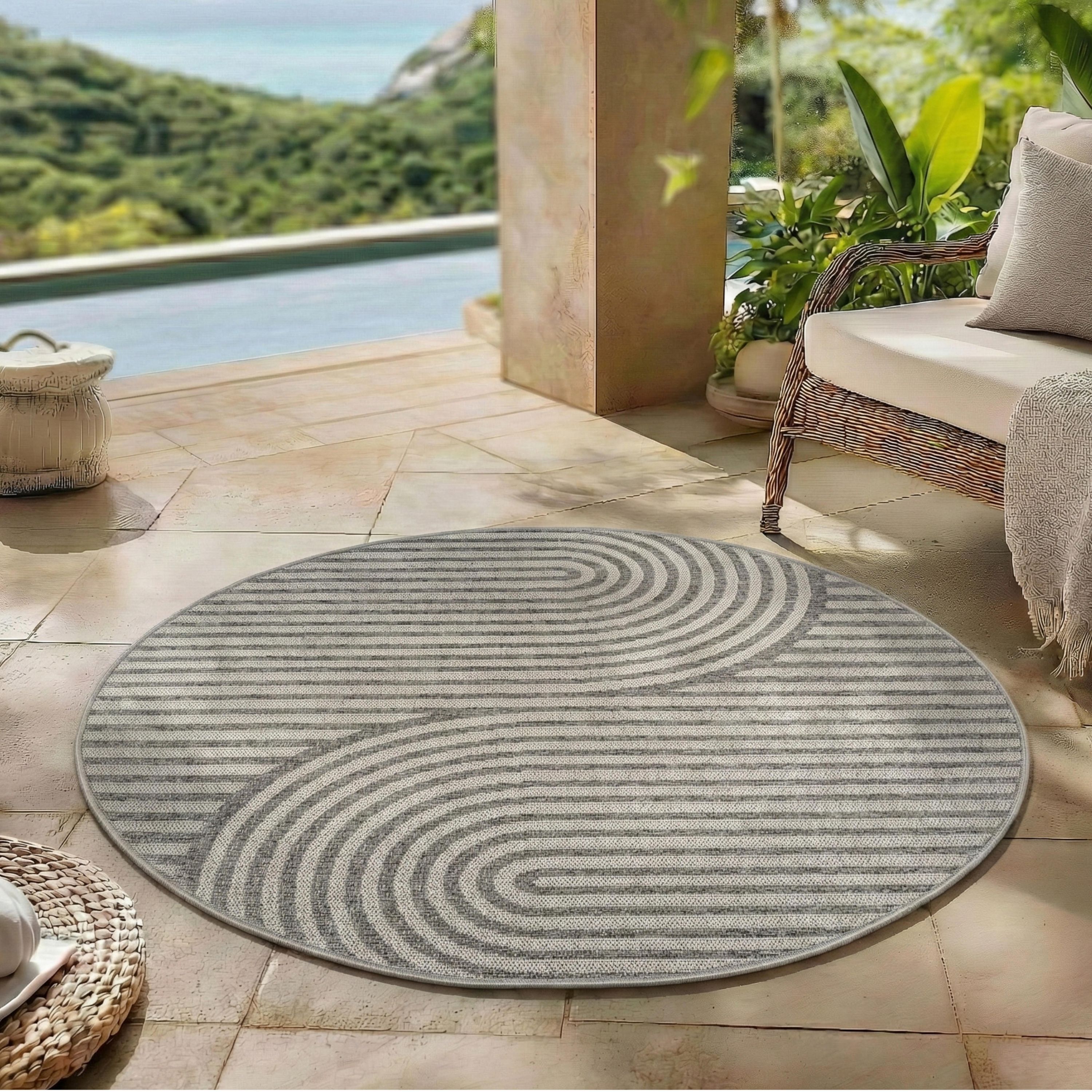 Carpettex Outdoor Carpet, weatherproof, for balcony, terrace, garden, Scandinavian Boho design