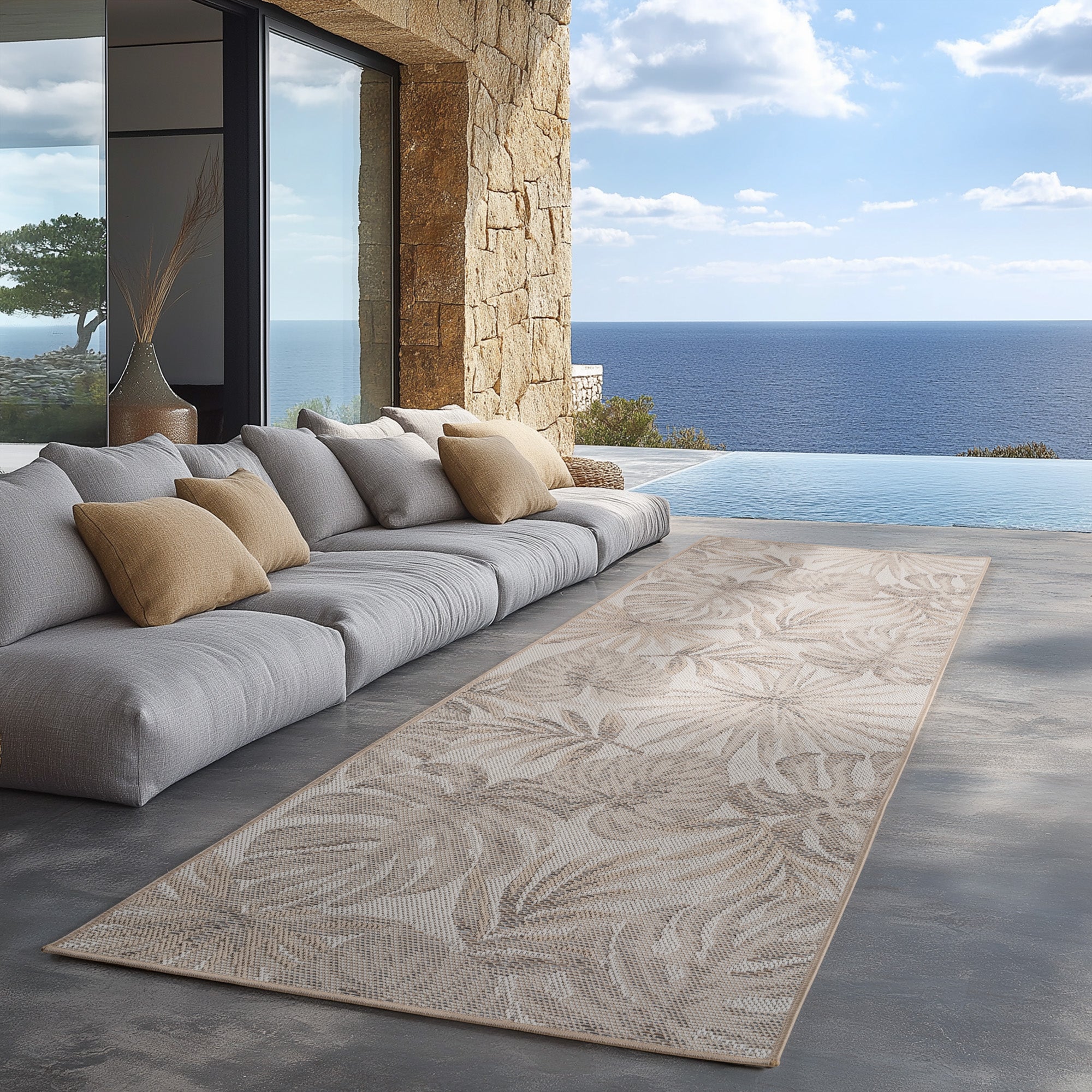 Tapis d'extérieur Carpettex, résistant aux intempéries, pour balcon, terrasse, jardin, style scandinave bohème
