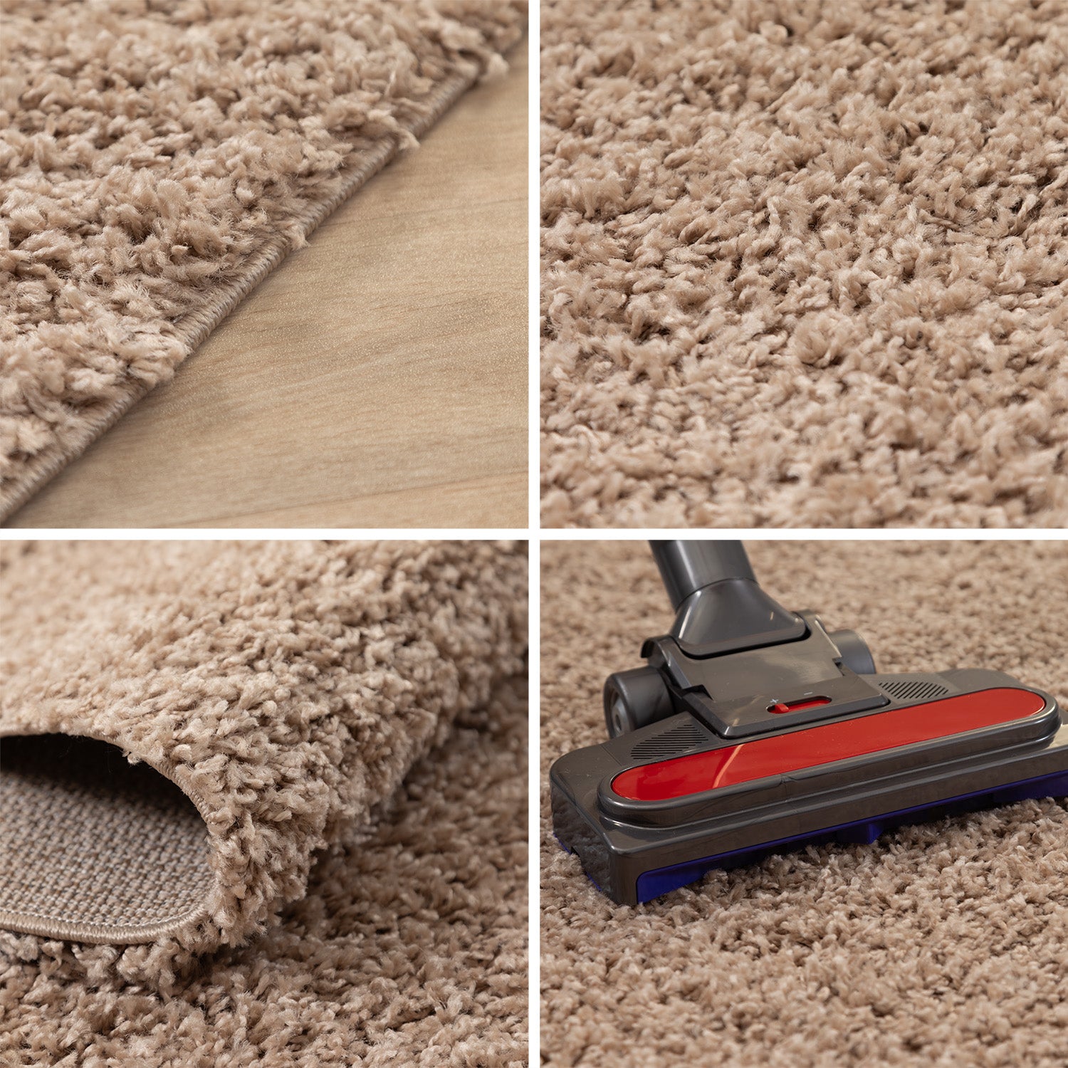 Runder Teppich Wohnzimmer Hochflor Einfarbiges Design Langflor Shaggy Modern