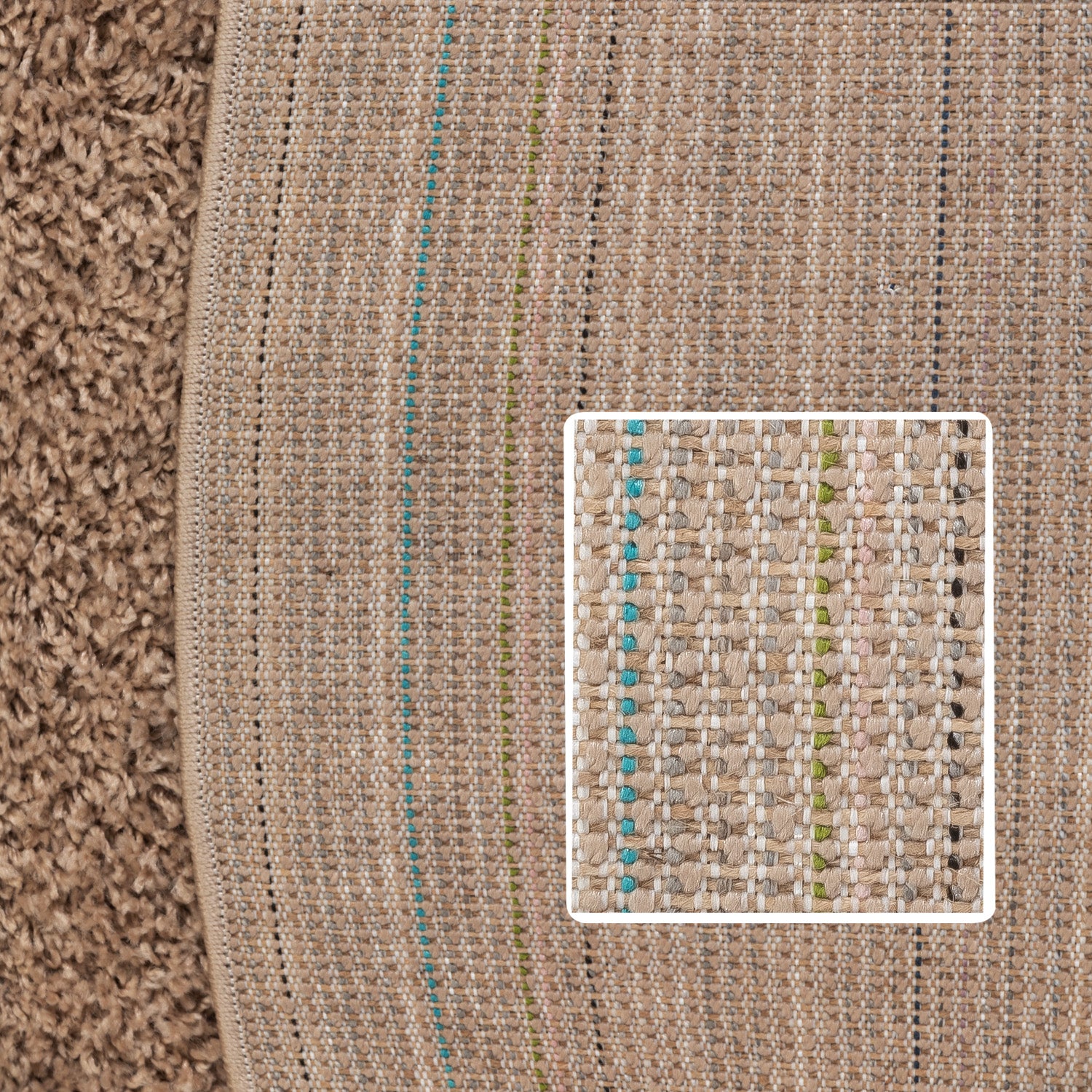 Runder Teppich Wohnzimmer Hochflor Einfarbiges Design Langflor Shaggy Modern