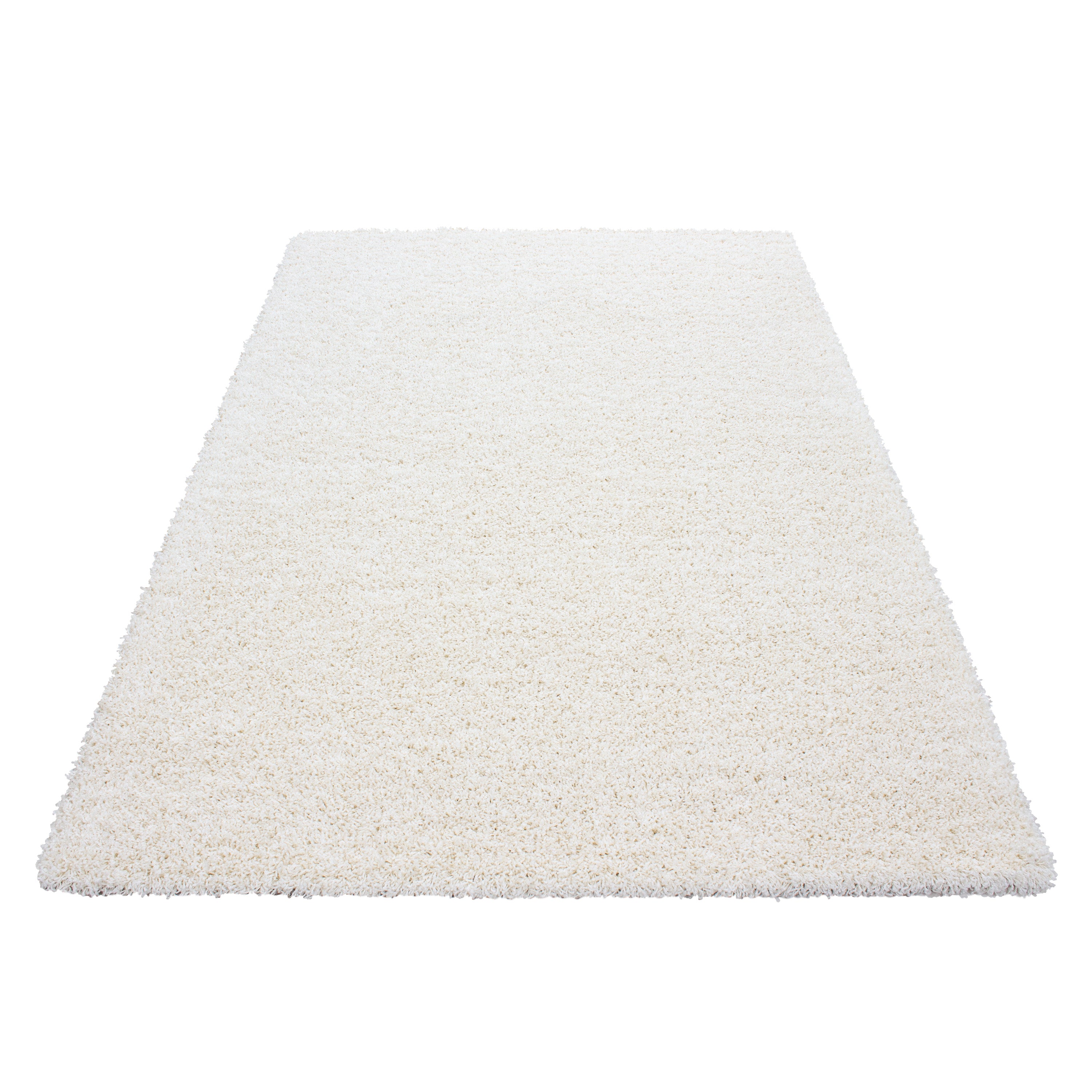 Deep pile rug for living room, long pile shaggy rug, plain design, fluffy