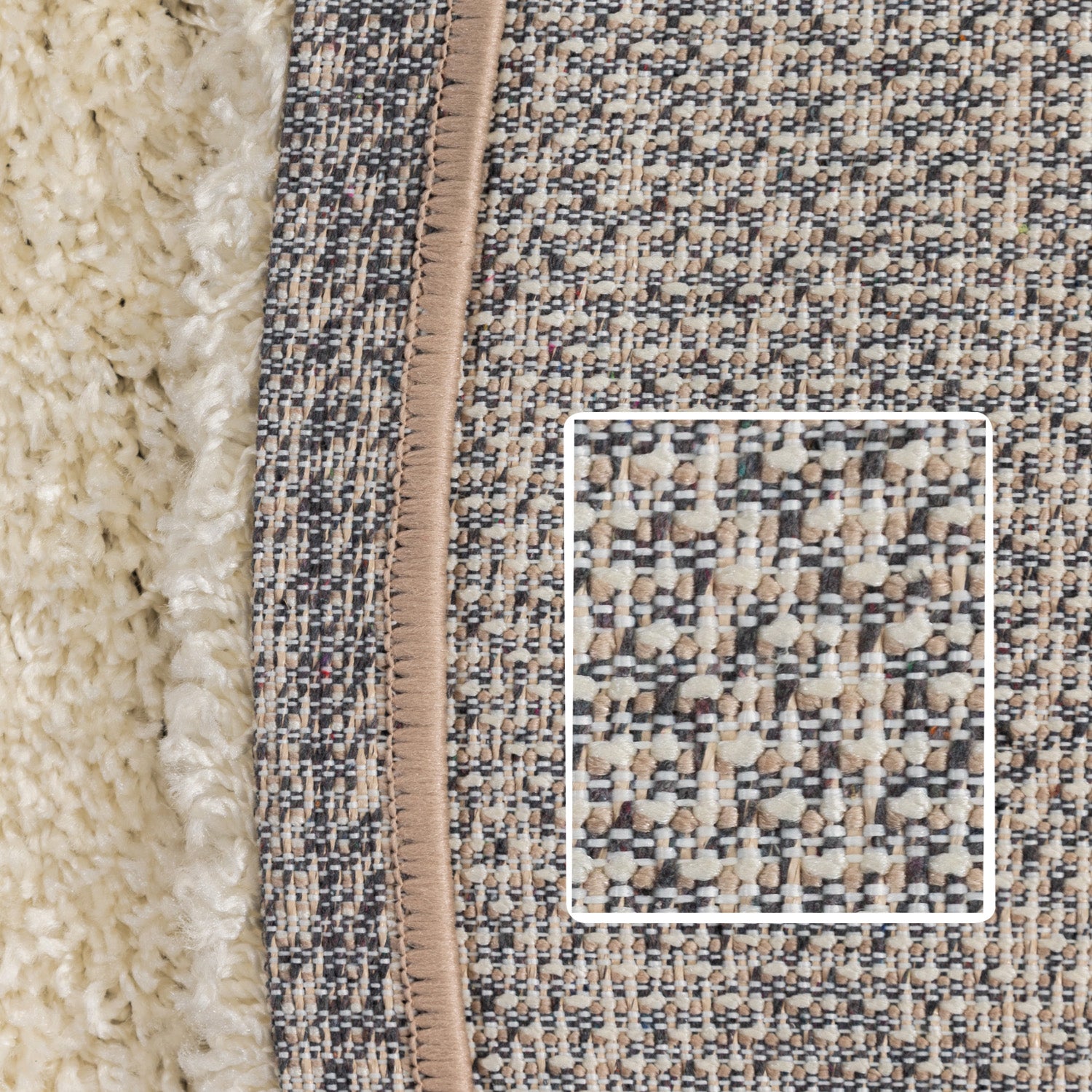 Runder Teppich Wohnzimmer Hochflor Einfarbiges Design Langflor Shaggy Modern