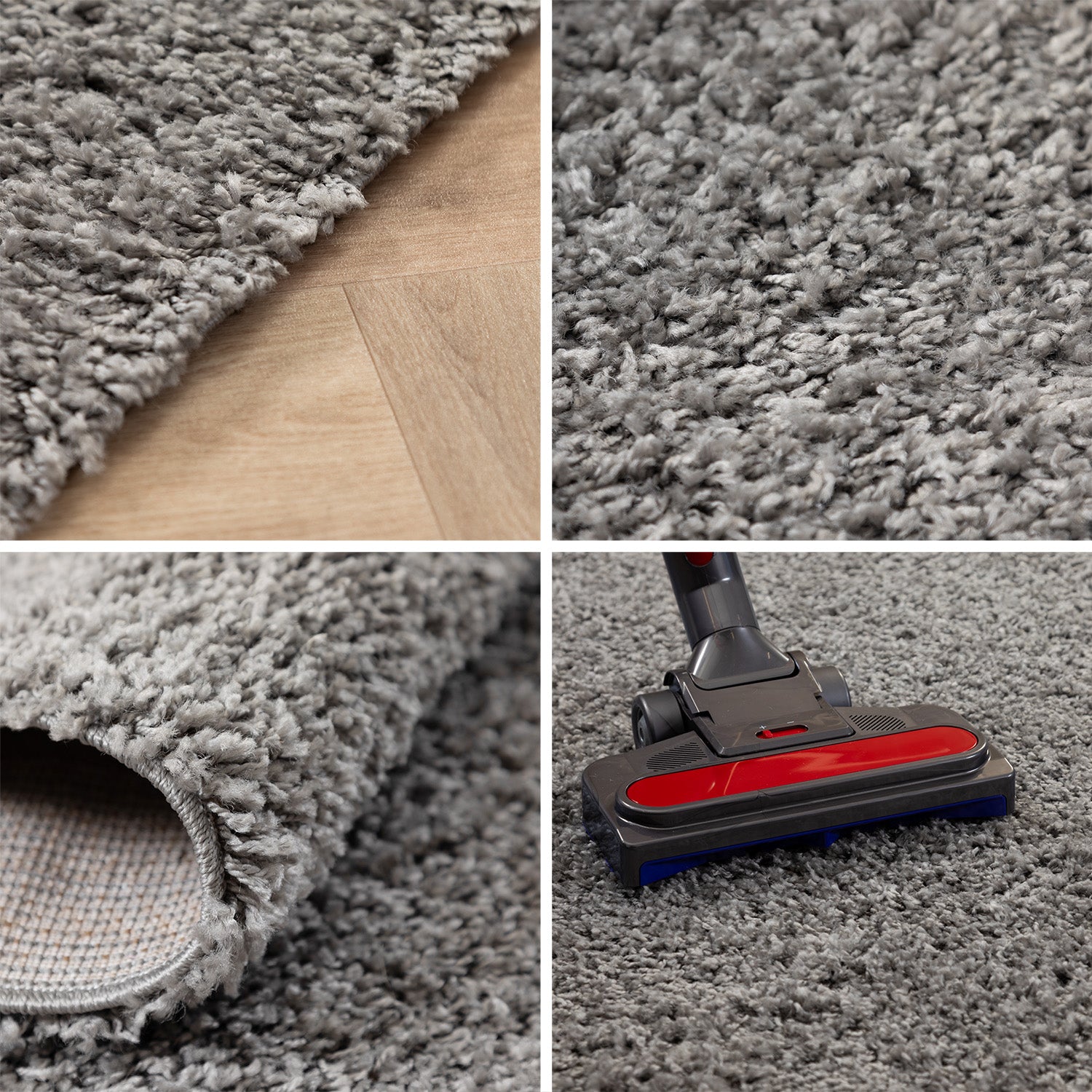 Runder Teppich Wohnzimmer Hochflor Einfarbiges Design Langflor Shaggy Modern