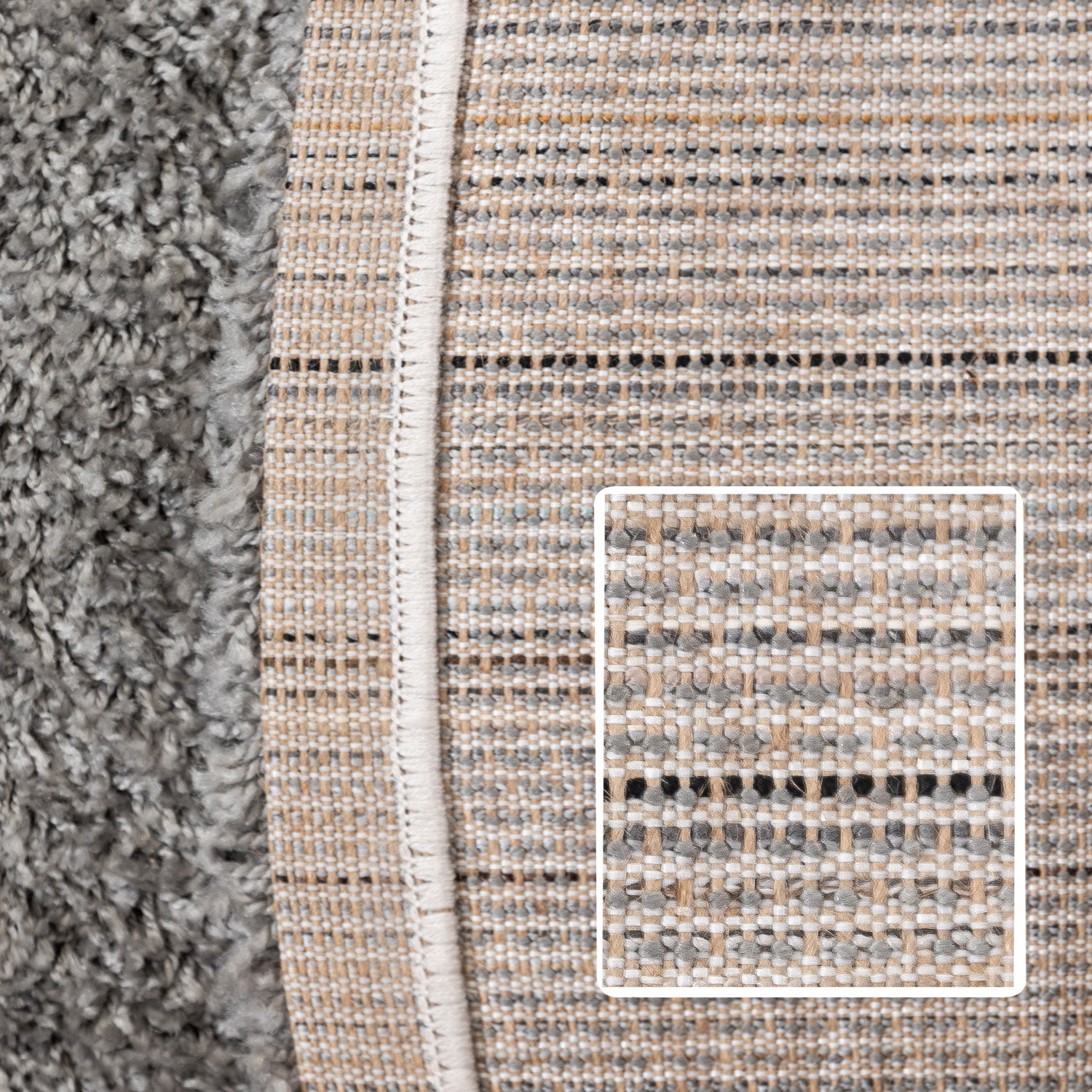 Runder Teppich Wohnzimmer Hochflor Einfarbiges Design Langflor Shaggy Modern