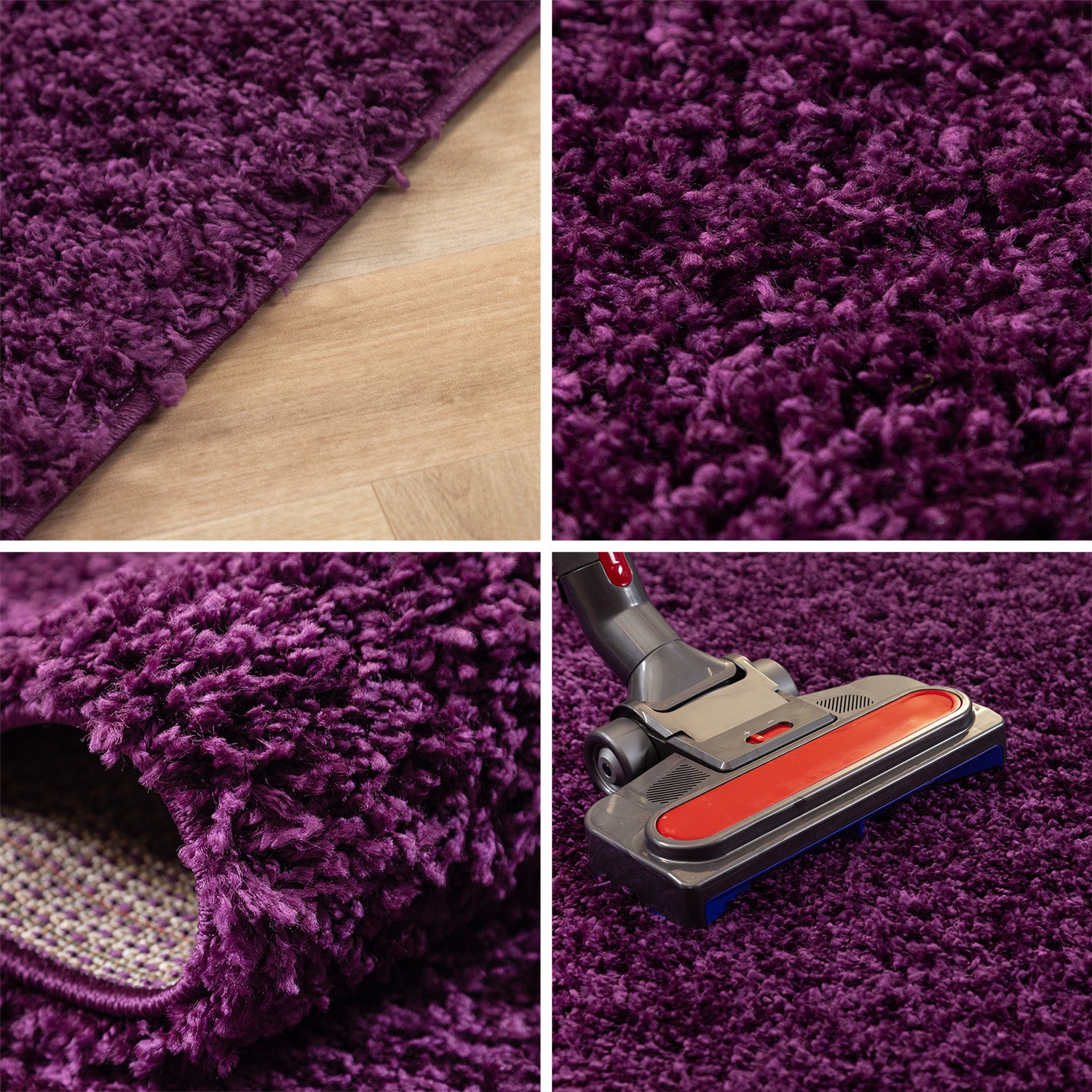 Runder Teppich Wohnzimmer Hochflor Einfarbiges Design Langflor Shaggy Modern