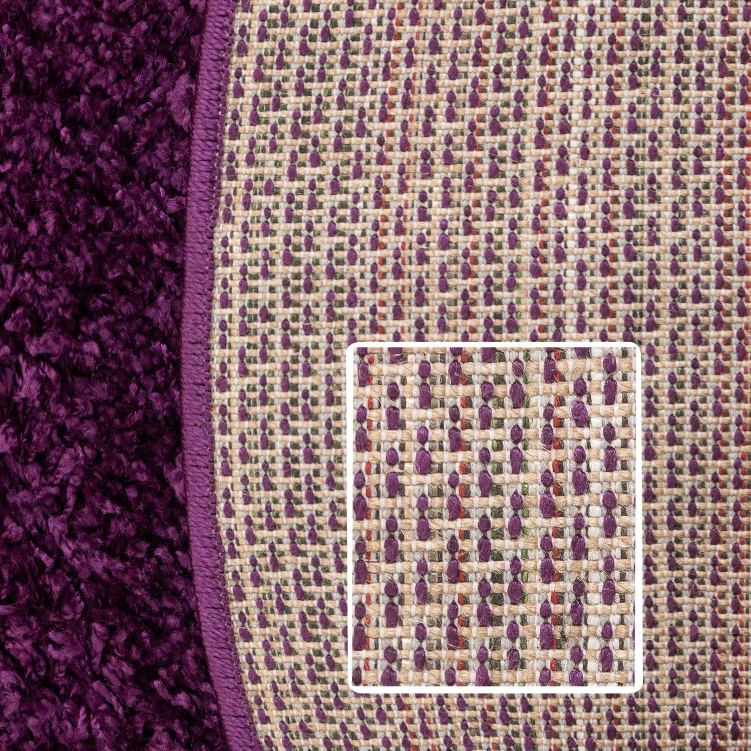 Runder Teppich Wohnzimmer Hochflor Einfarbiges Design Langflor Shaggy Modern