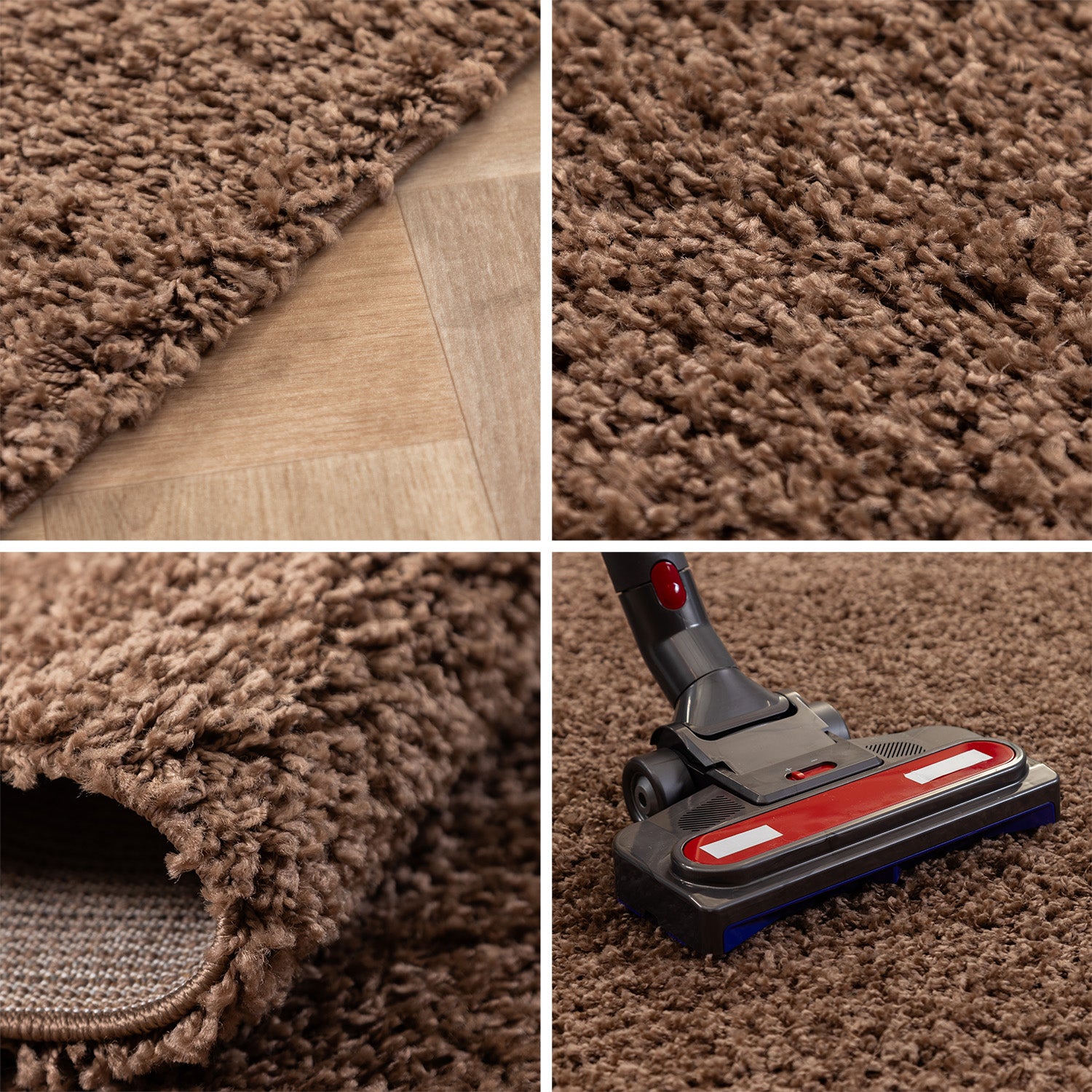 Runder Teppich Wohnzimmer Hochflor Einfarbiges Design Langflor Shaggy Modern