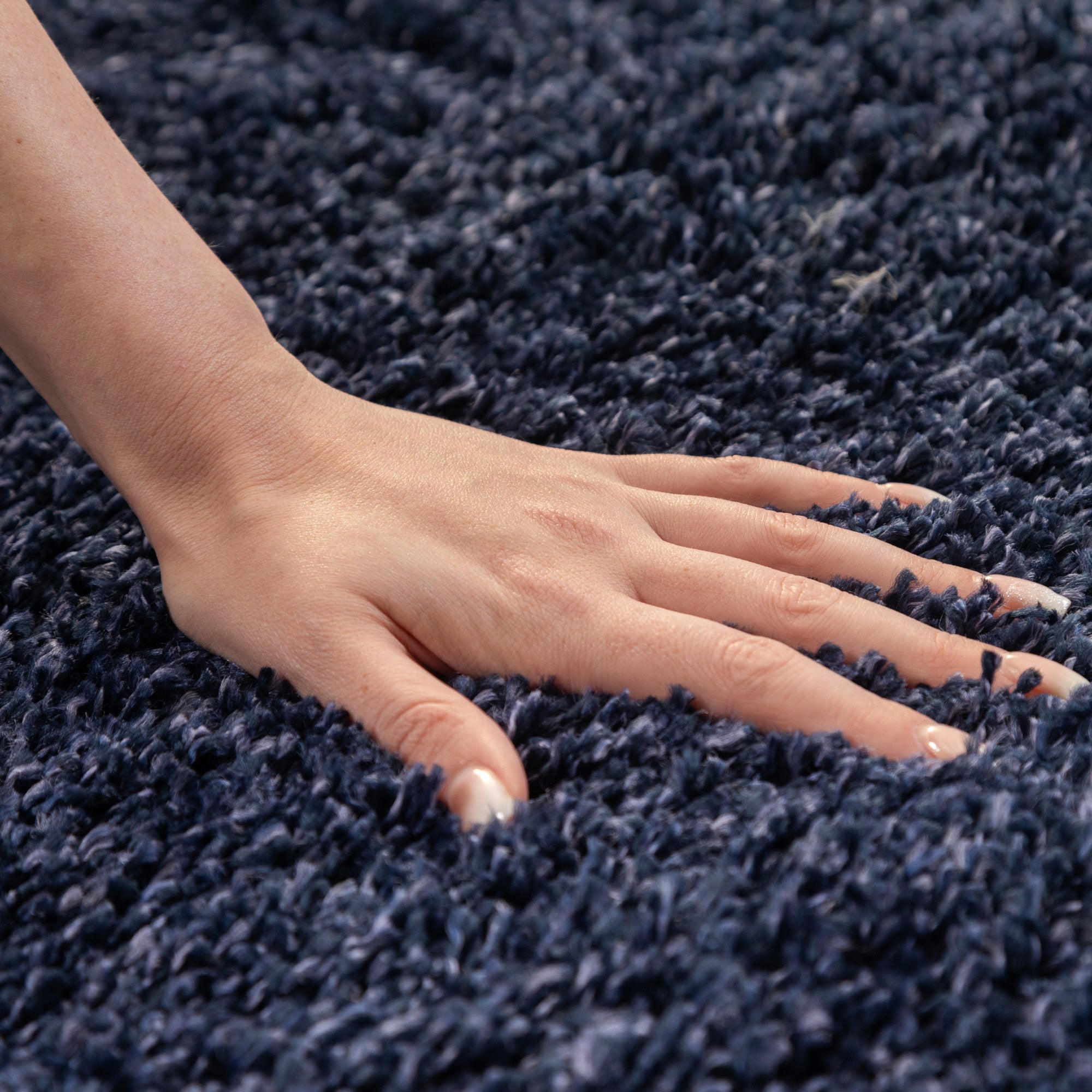 Runder Teppich Wohnzimmer Hochflor Einfarbiges Design Langflor Shaggy Modern