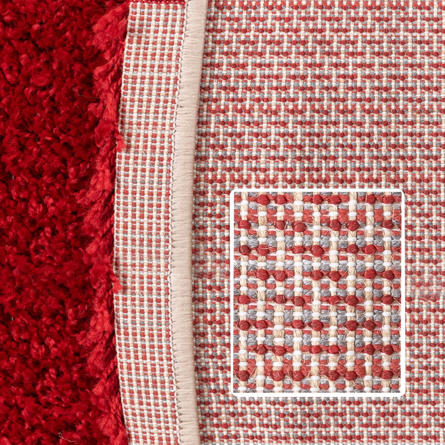 Runder Teppich Wohnzimmer Hochflor Einfarbiges Design Langflor Shaggy Modern