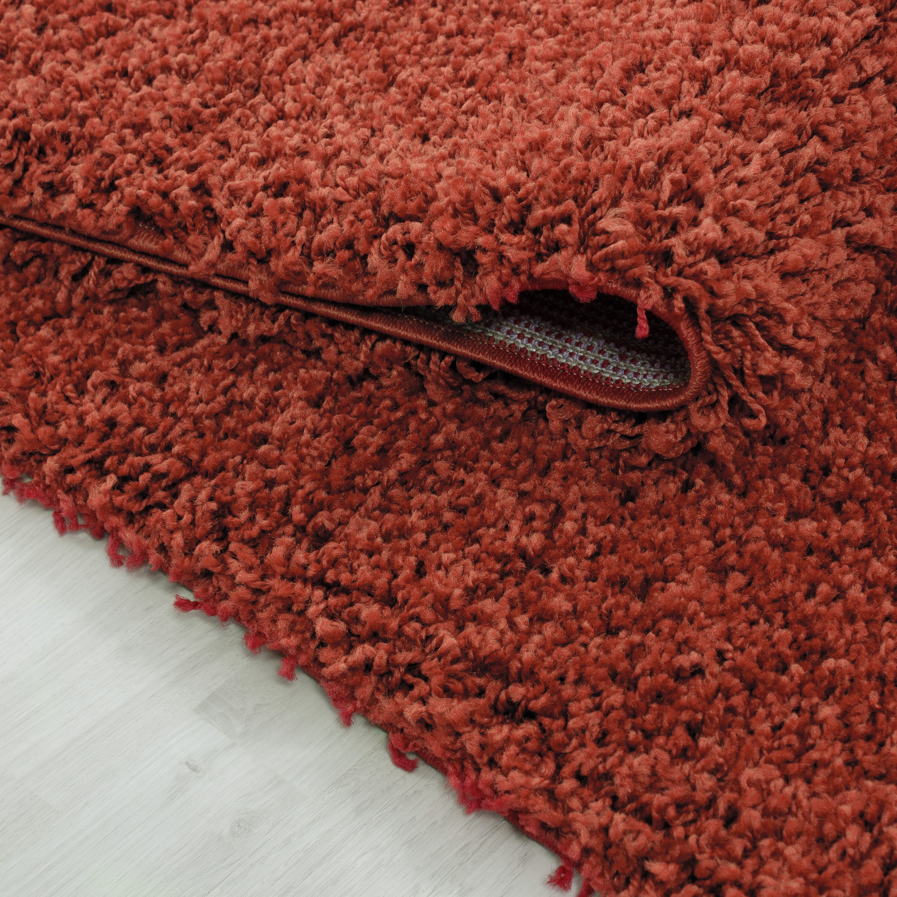 Deep pile rug for living room, long pile shaggy rug, plain design, fluffy