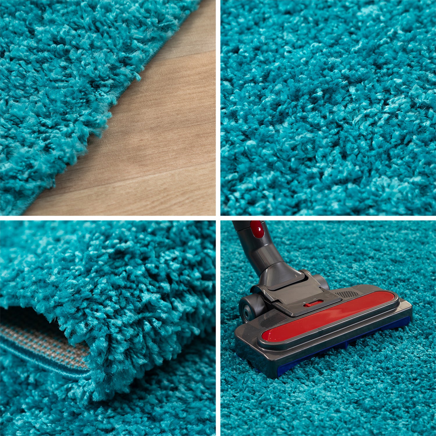 Runder Teppich Wohnzimmer Hochflor Einfarbiges Design Langflor Shaggy Modern