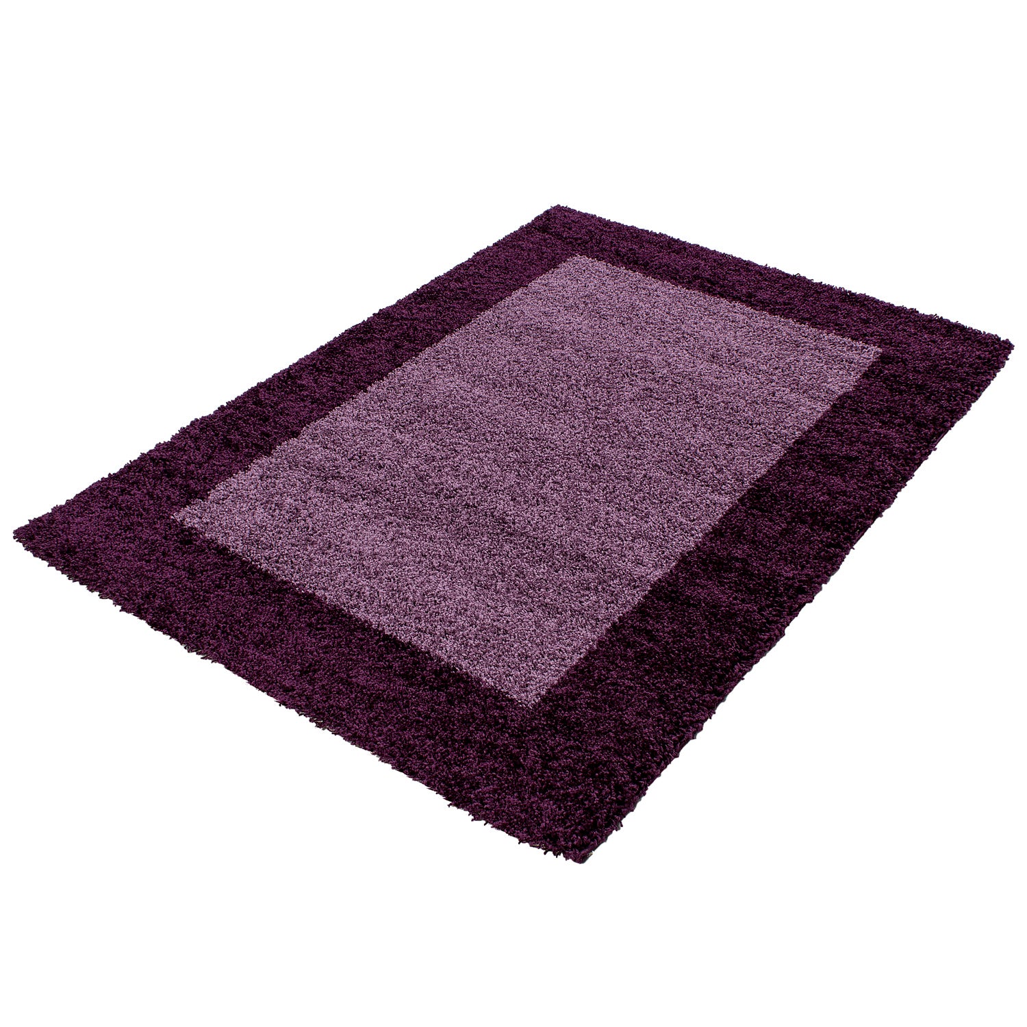 Tapis shaggy, poils profonds, tapis de salon à poils longs, motif bordure