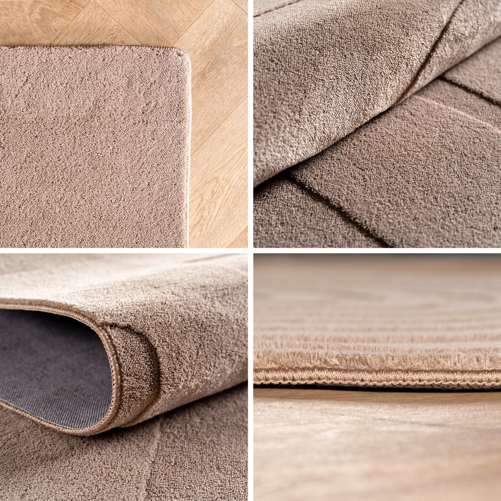 Tapis scandinave, style bohème, uni beige et crème, lavable