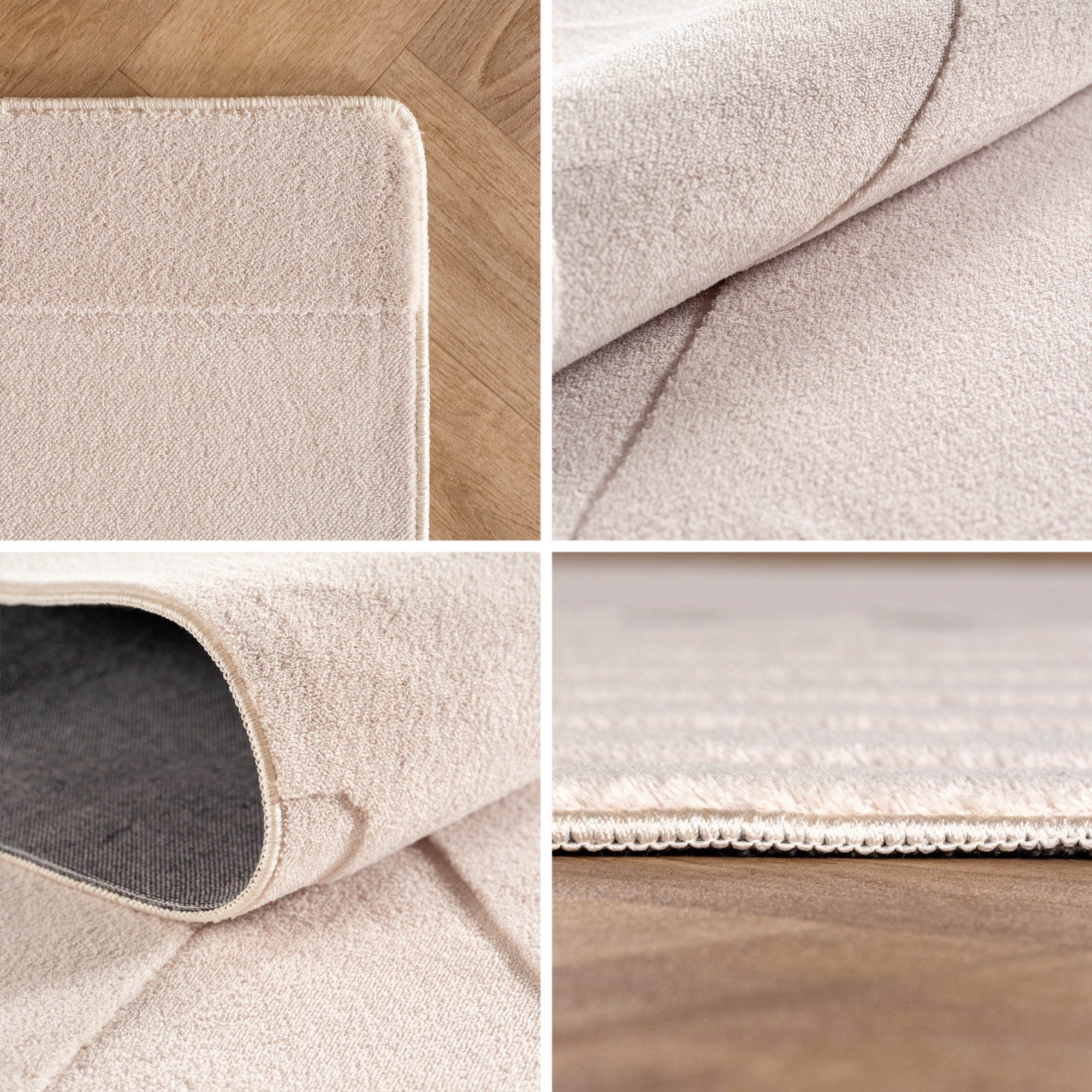 Tapis scandinave, style bohème, uni beige et crème, lavable