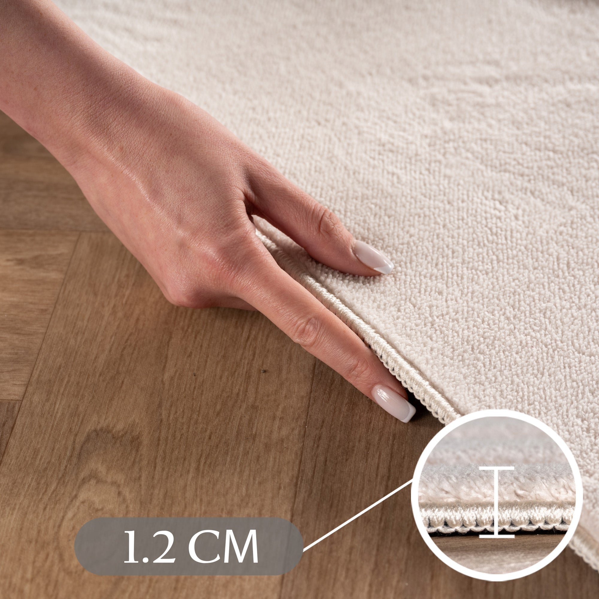 Tapis scandinave, style bohème, uni beige et crème, lavable