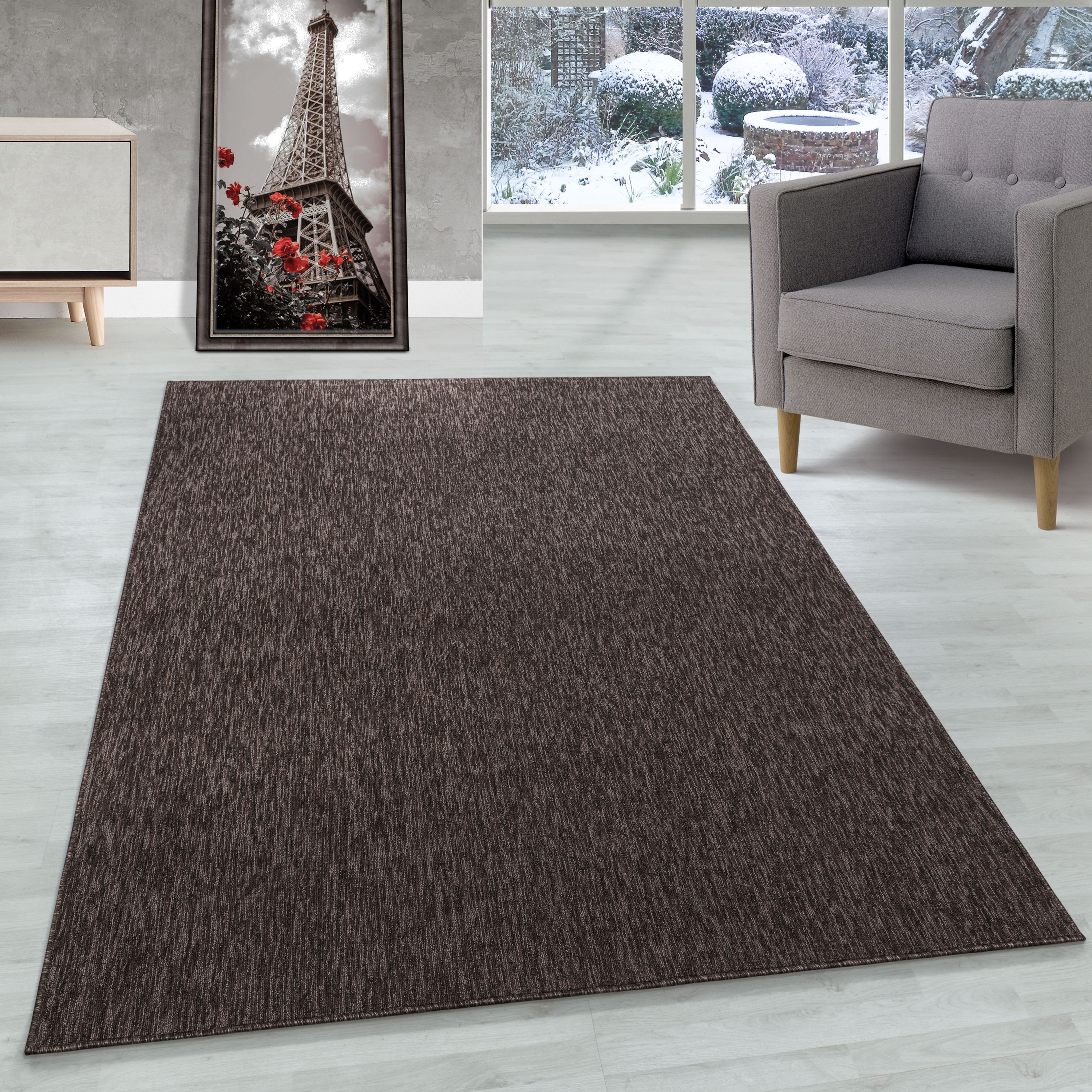 Modern Kurzflor Teppich Flachgewebe Schlingenteppich meliert Teppich Wohnzimmer