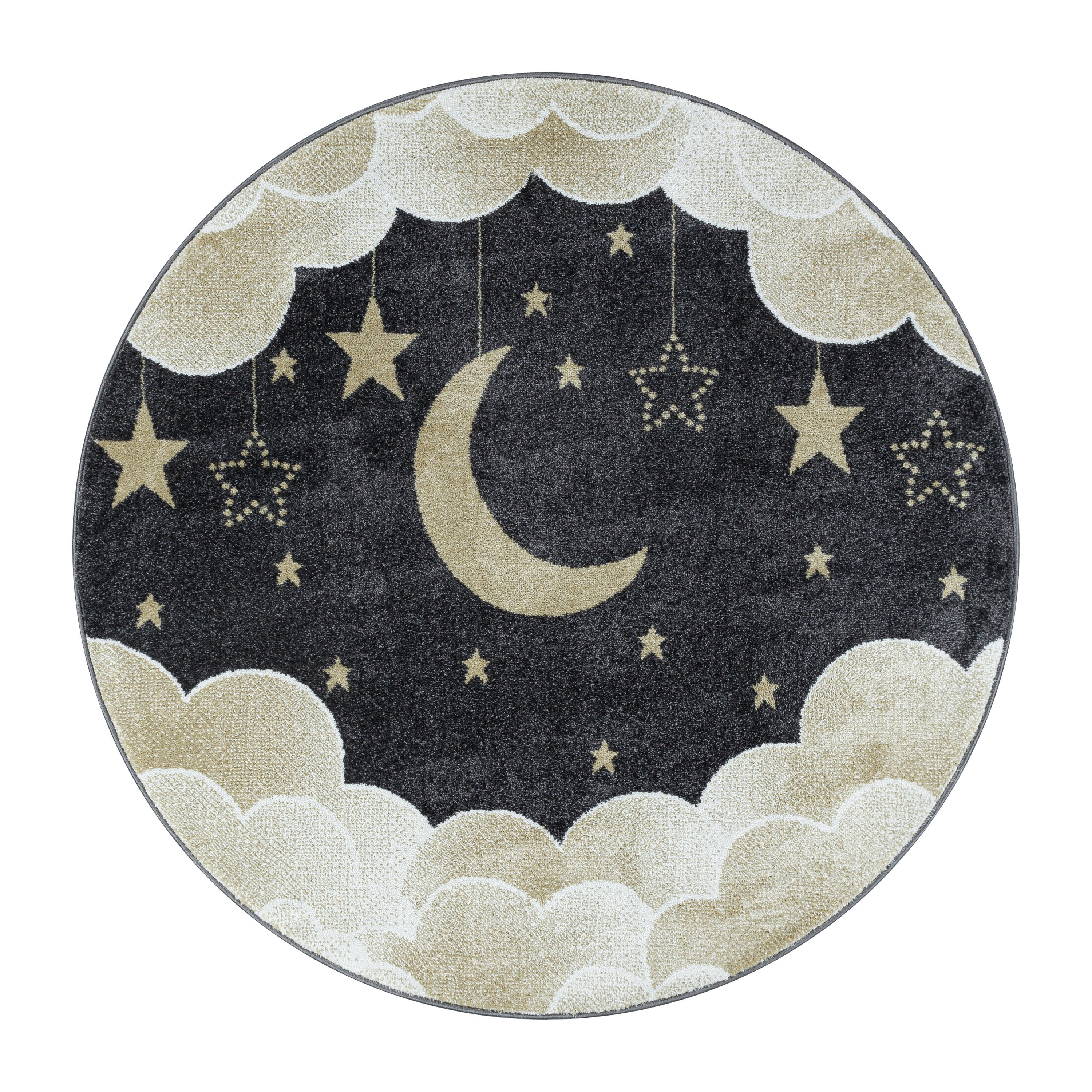 Children's carpet moon and stars design soft easy care carpet children's room
