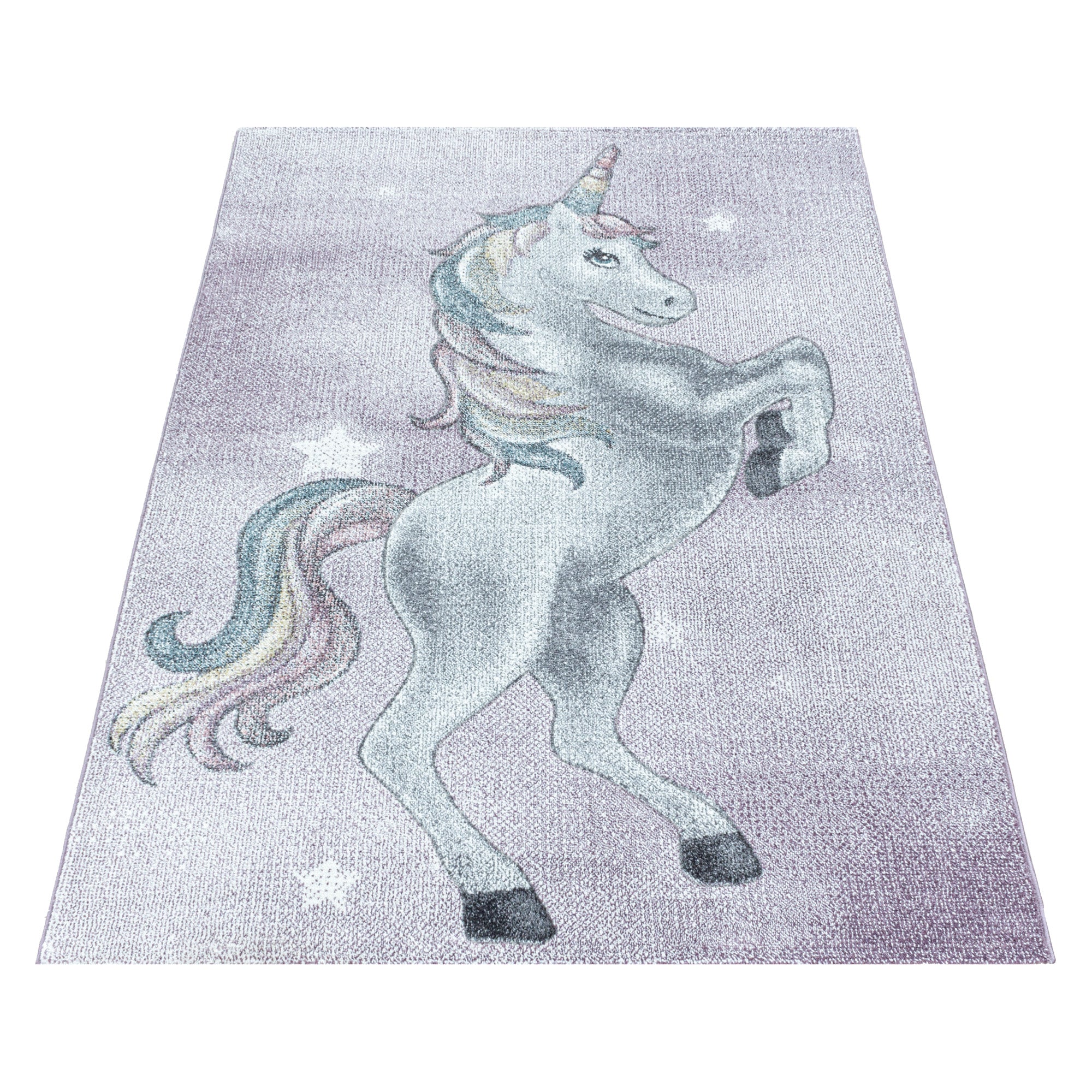 Children's Rug Unicorn Design Modern Soft Easy Care Rug Children's Room