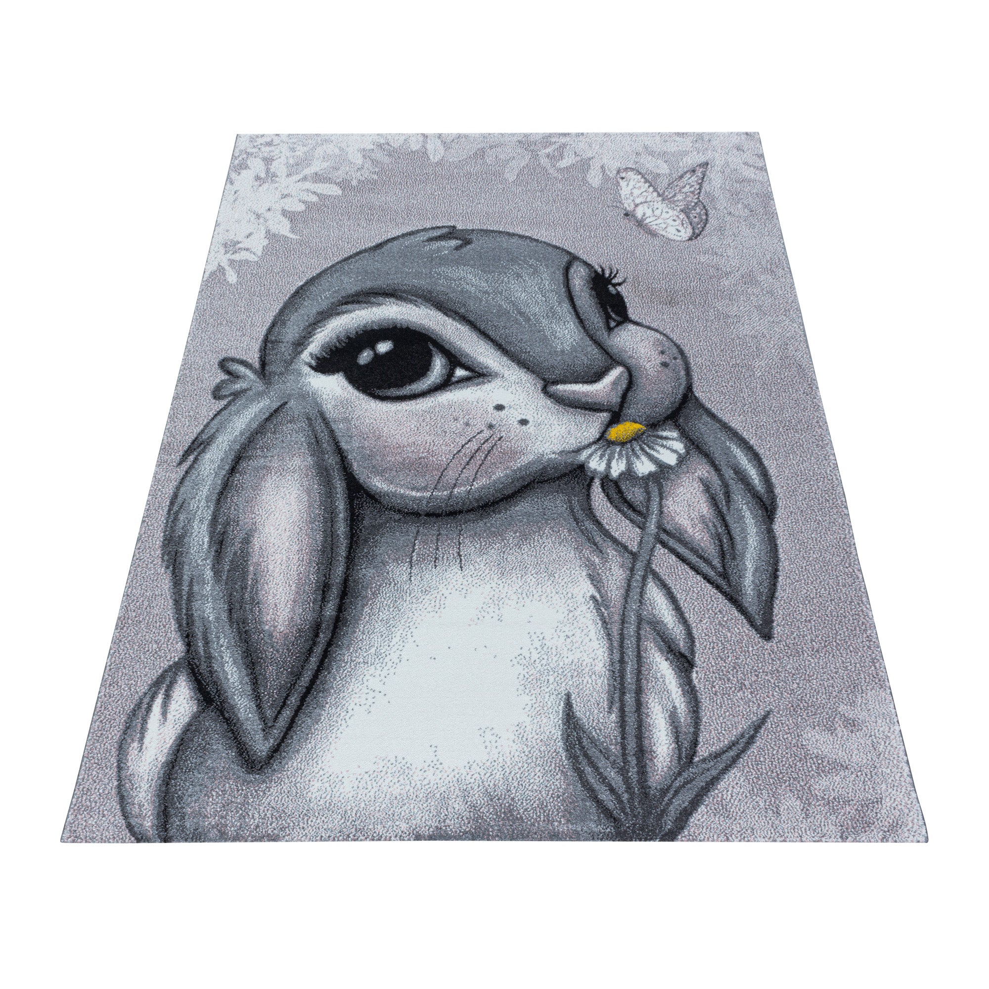 Tapis pour enfants, design lapin mignon, moderne, doux, facile d'entretien, chambre d'enfant