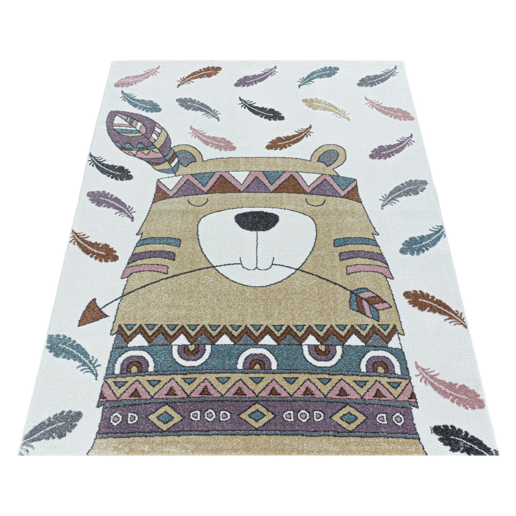Tapis pour enfants, design ours mignon, moderne, doux, facile d'entretien, chambre d'enfant