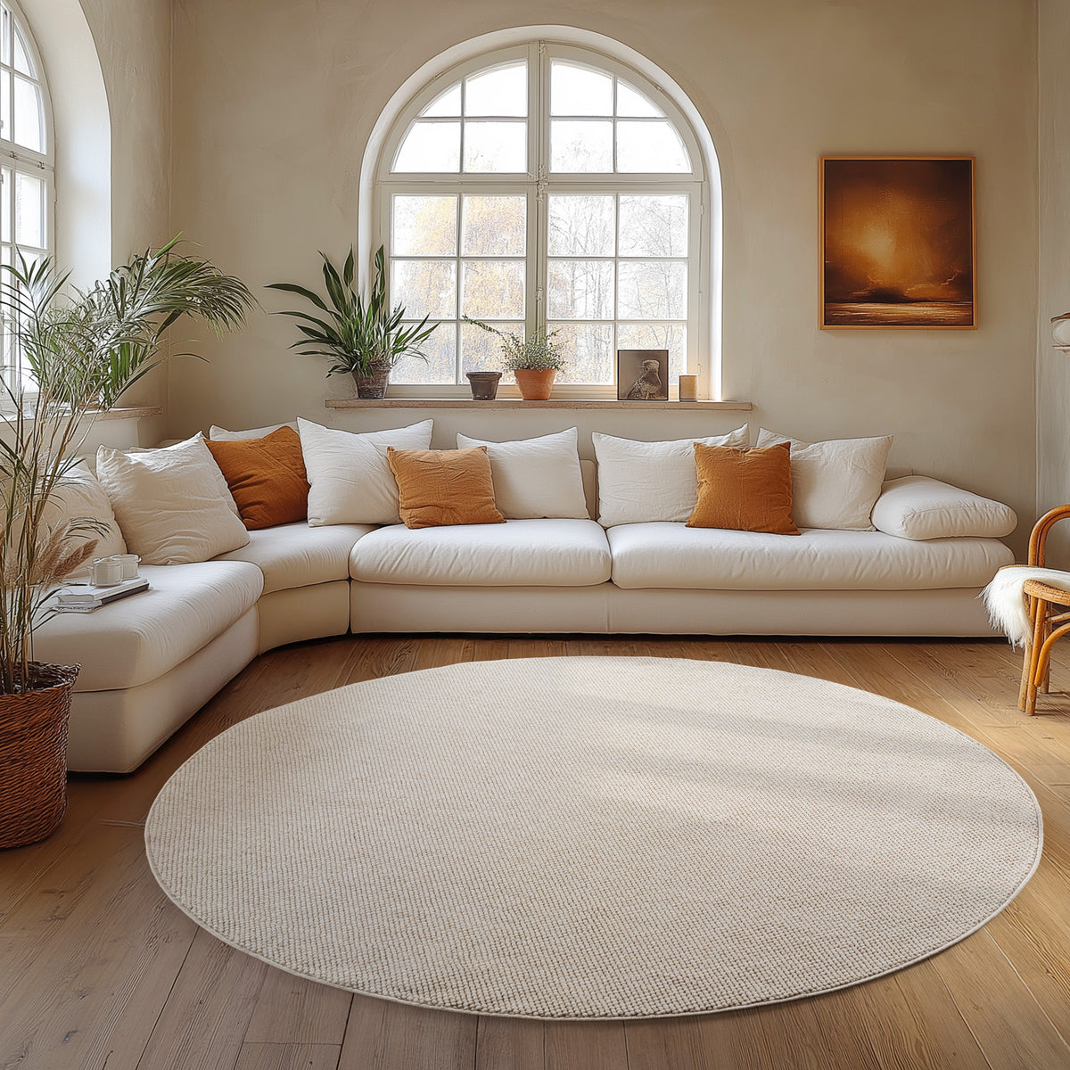Carpettex Bouclé Teppich Schlingenflor Skandi Einfarbig Weich