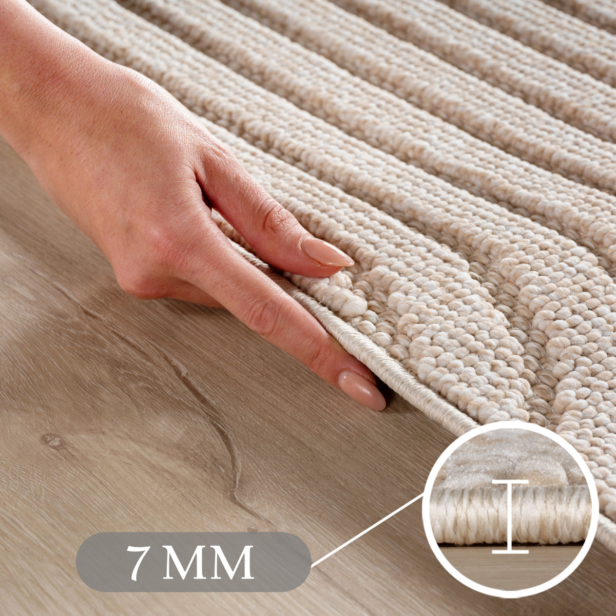 Carpettex Teppich Einfarbig Schlingenflor Skandi Stil Pflegeleicht Wohnzimmer
