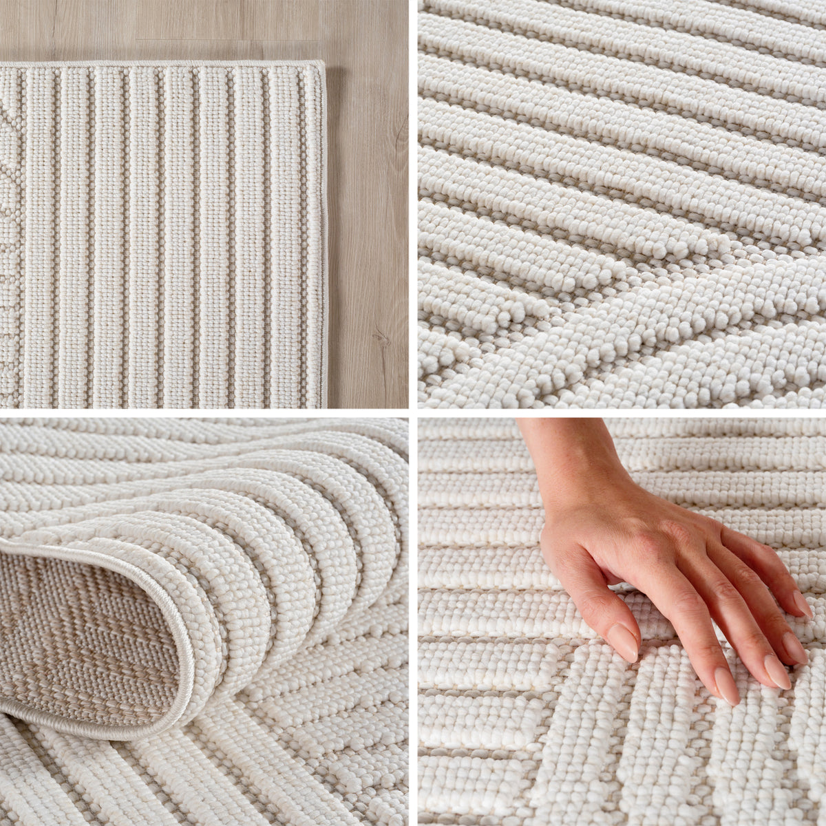 Carpettex Bouclé Teppich Schlingenflor Skandi Boho Weich