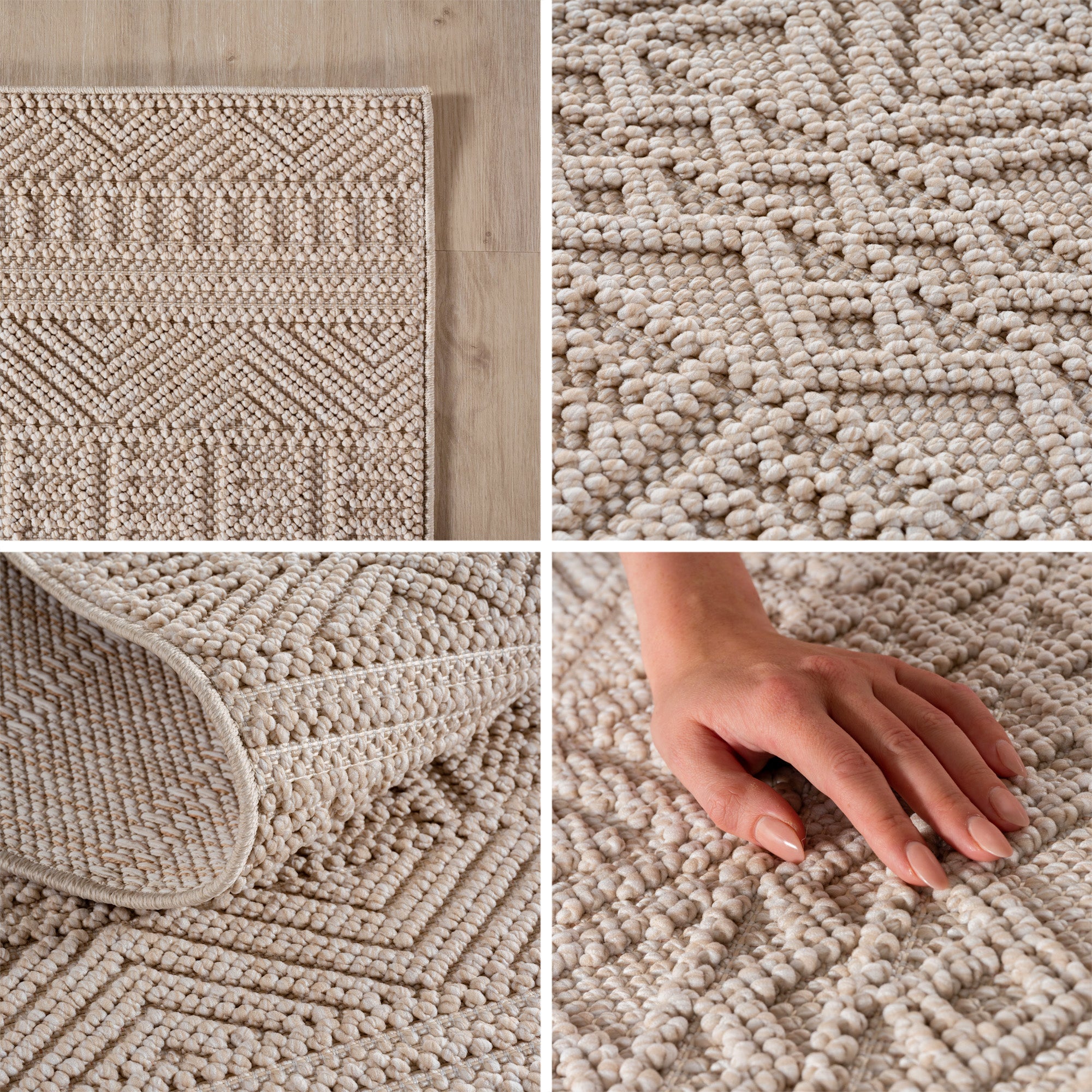 Carpettex Teppich Einfarbig Bouclé Skandi Stil Pflegeleicht Wohnzimmer Esszimmer