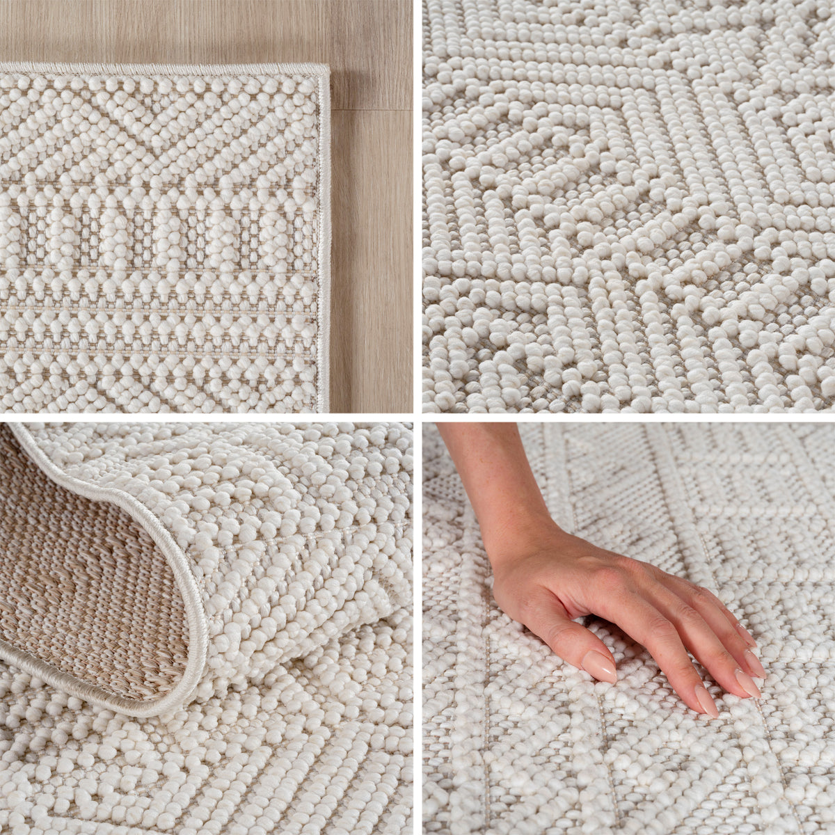 Carpettex Teppich Einfarbig Bouclé Skandi Stil Pflegeleicht Wohnzimmer Esszimmer