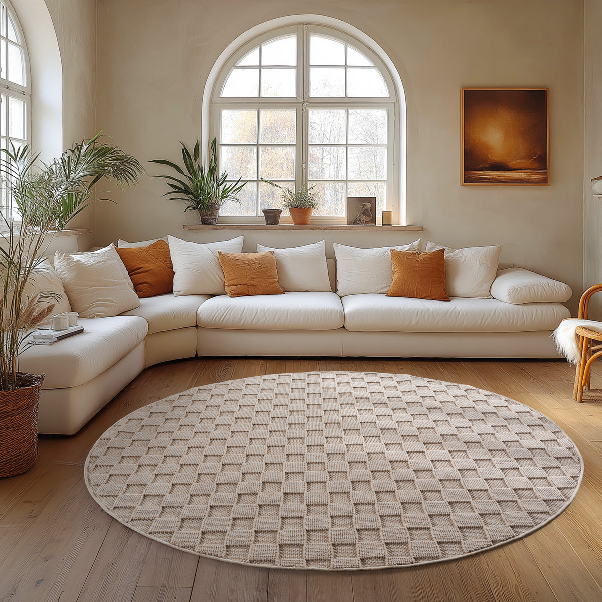 Carpettex Bouclé Teppich Schlingenflor Skandi Karo Weich