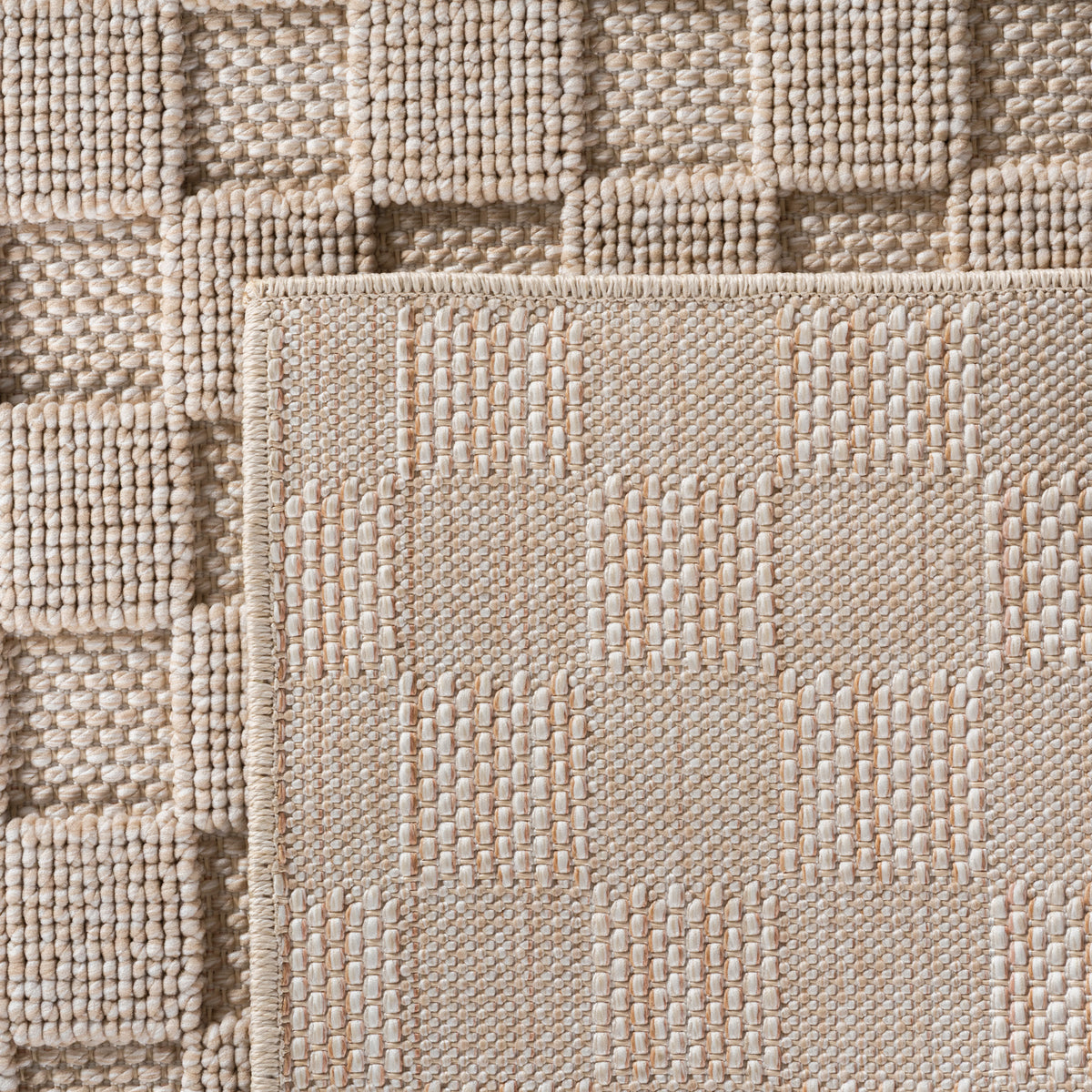 Carpettex Teppich Einfarbig Bouclé Karo Stil Pflegeleicht Wohnzimmer Esszimmer