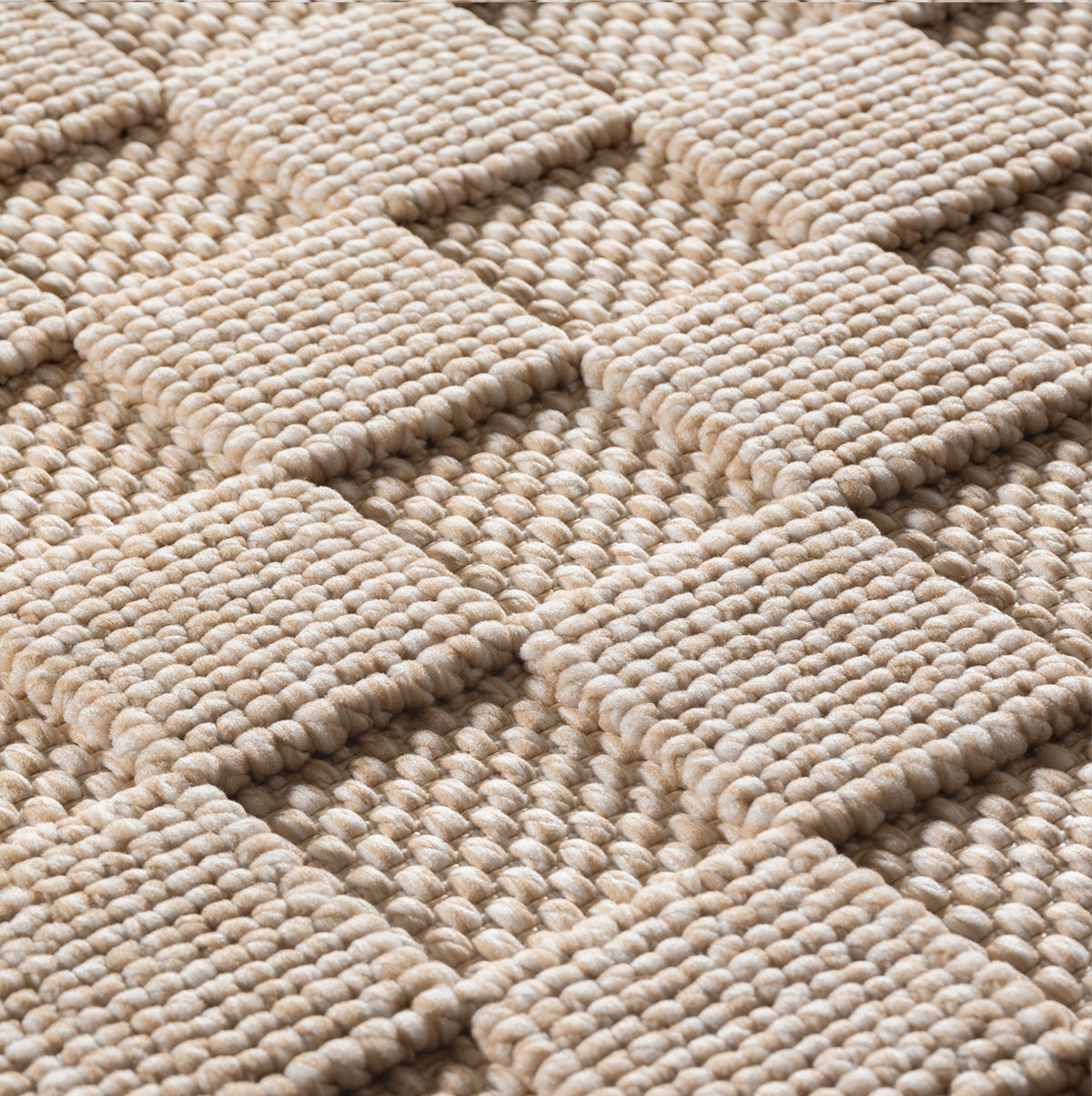 Carpettex Bouclé Teppich Schlingenflor Skandi Karo Weich