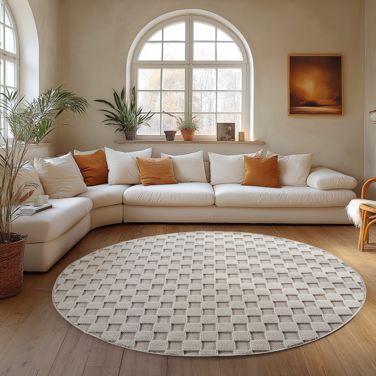 Carpettex Bouclé Teppich Schlingenflor Skandi Karo Weich