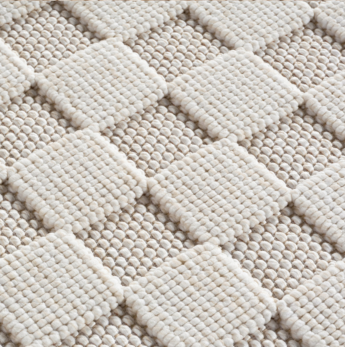 Carpettex Bouclé Teppich Schlingenflor Skandi Karo Weich