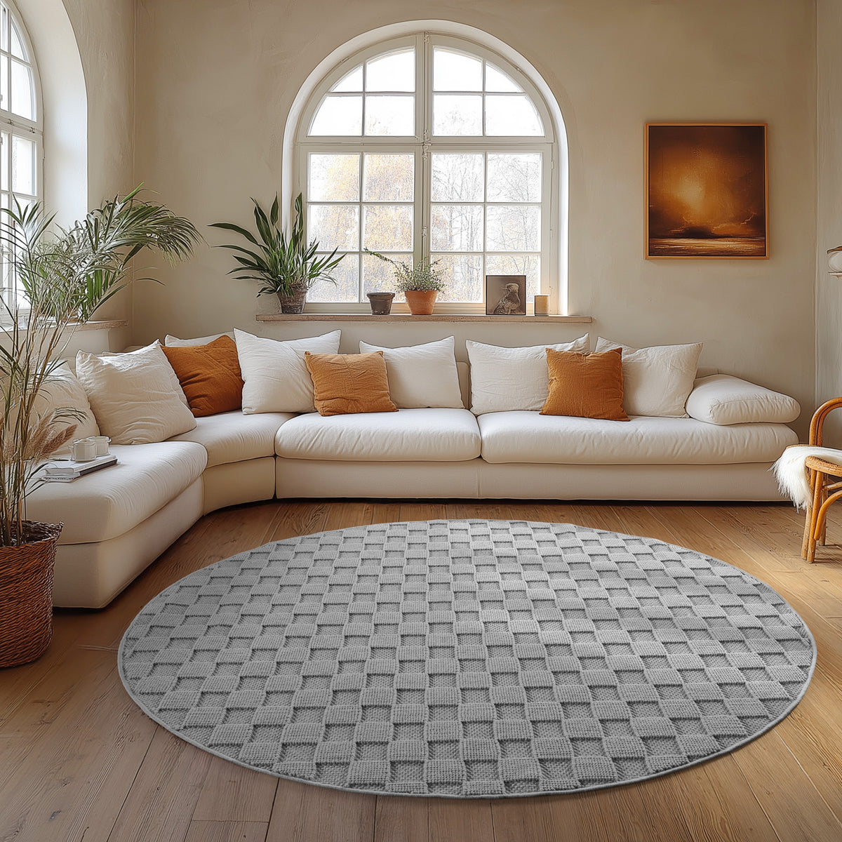 Carpettex Bouclé Teppich Schlingenflor Skandi Karo Weich