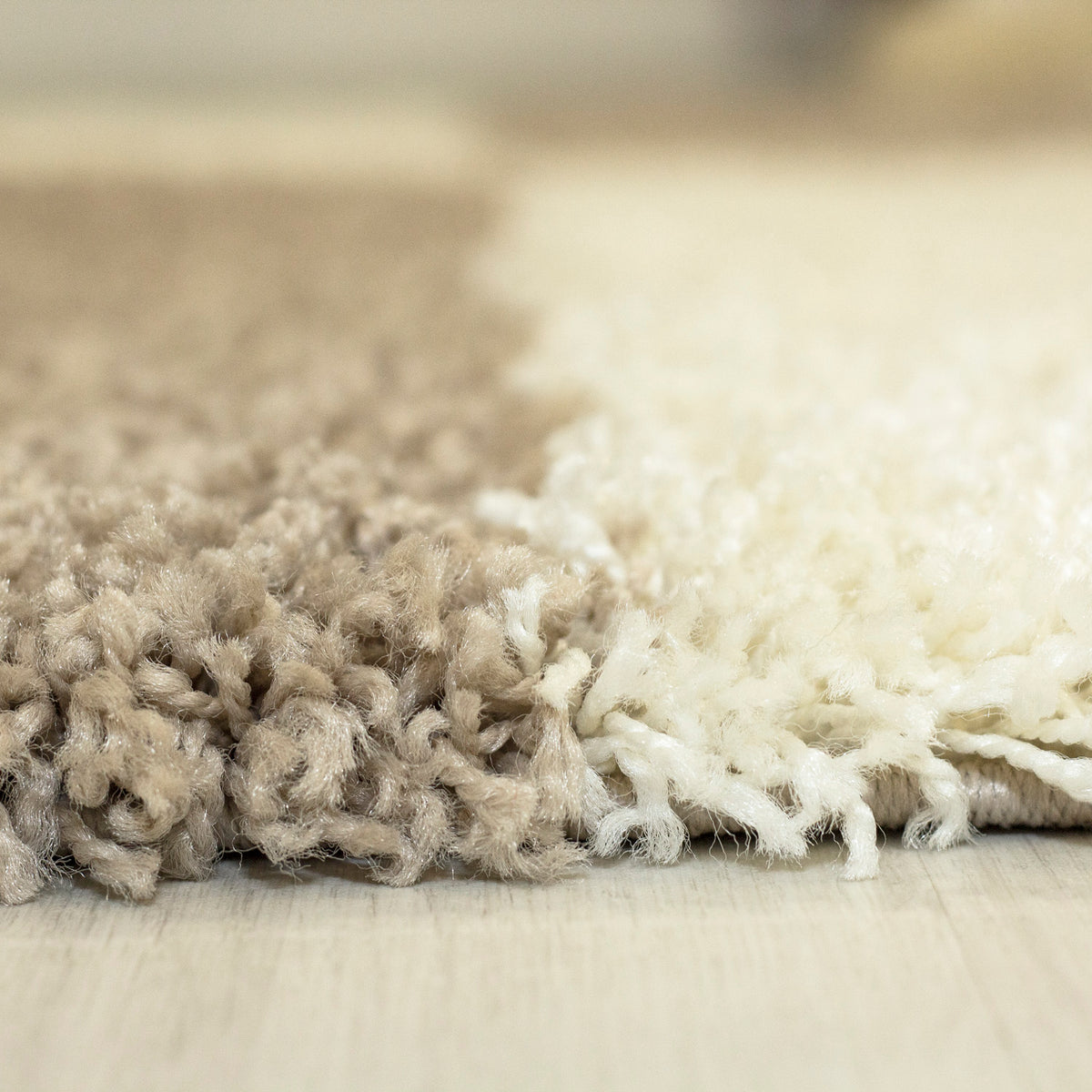 Designer Shaggy Teppich Modern Kariert Design Hochflor Teppich Wohnzimmer