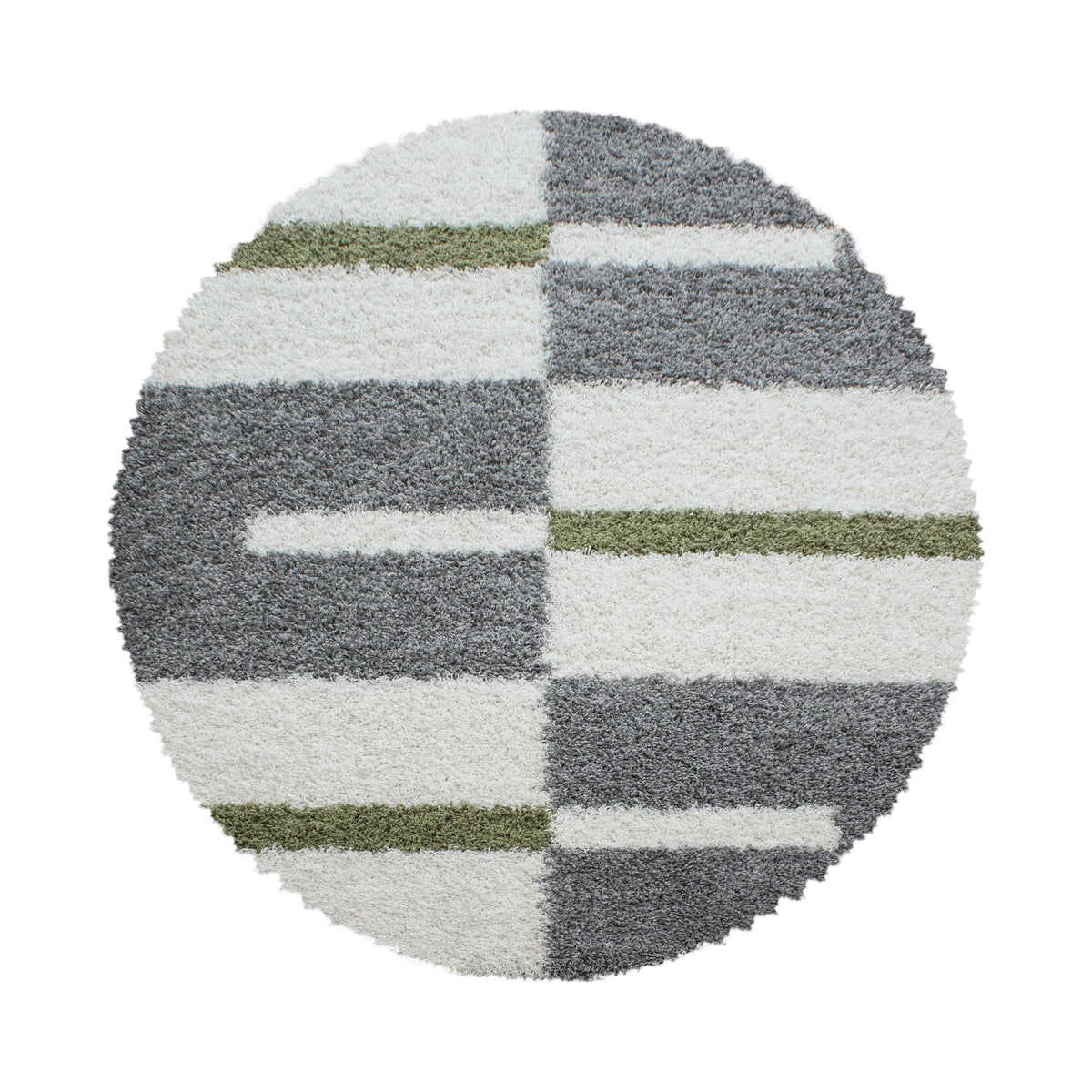 Designer Shaggy Teppich Modern Kariert Design Hochflor Teppich Wohnzimmer