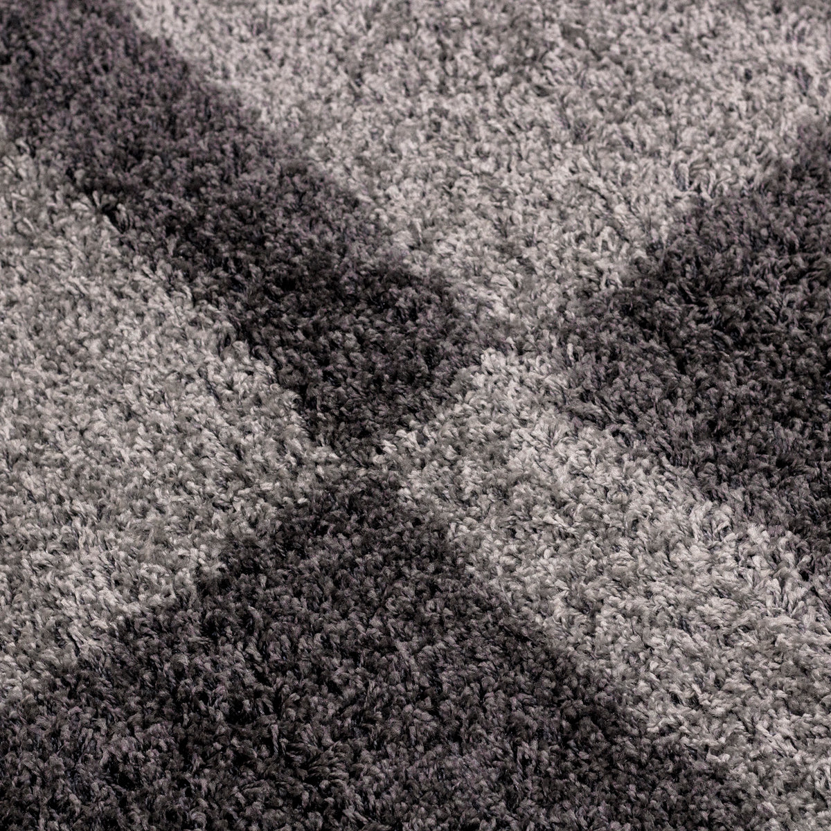 Designer Shaggy Teppich Modern Kariert Design Hochflor Teppich Wohnzimmer