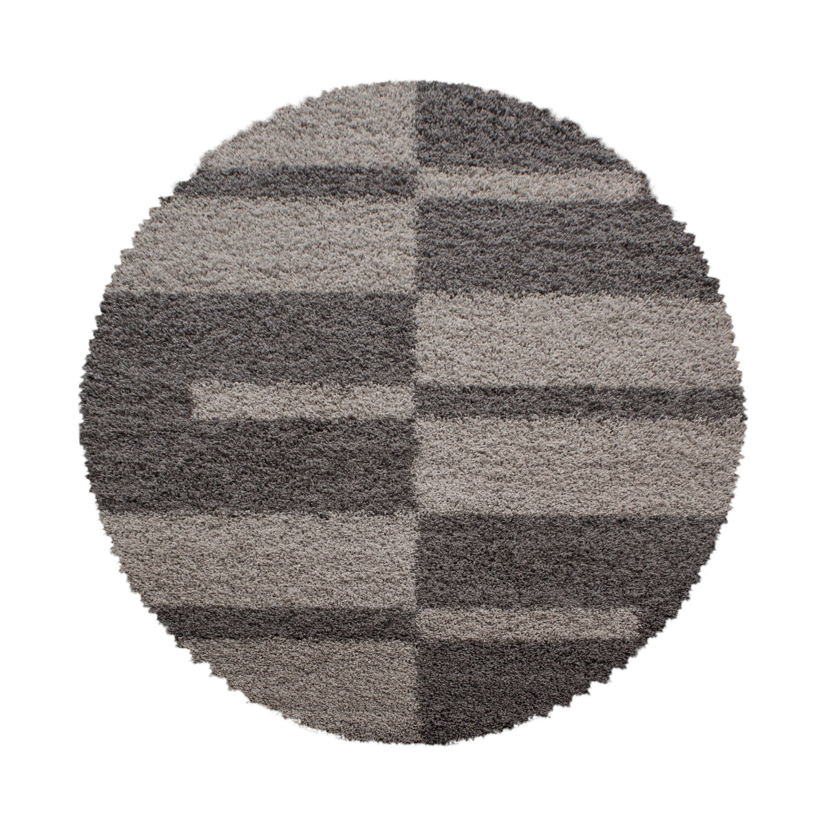 Designer Shaggy Teppich Modern Kariert Design Hochflor Teppich Wohnzimmer