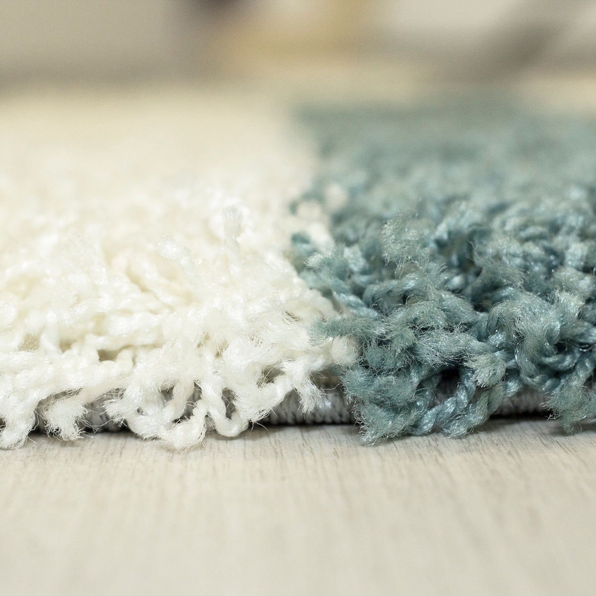 Designer Shaggy Teppich Modern Kariert Design Hochflor Teppich Wohnzimmer