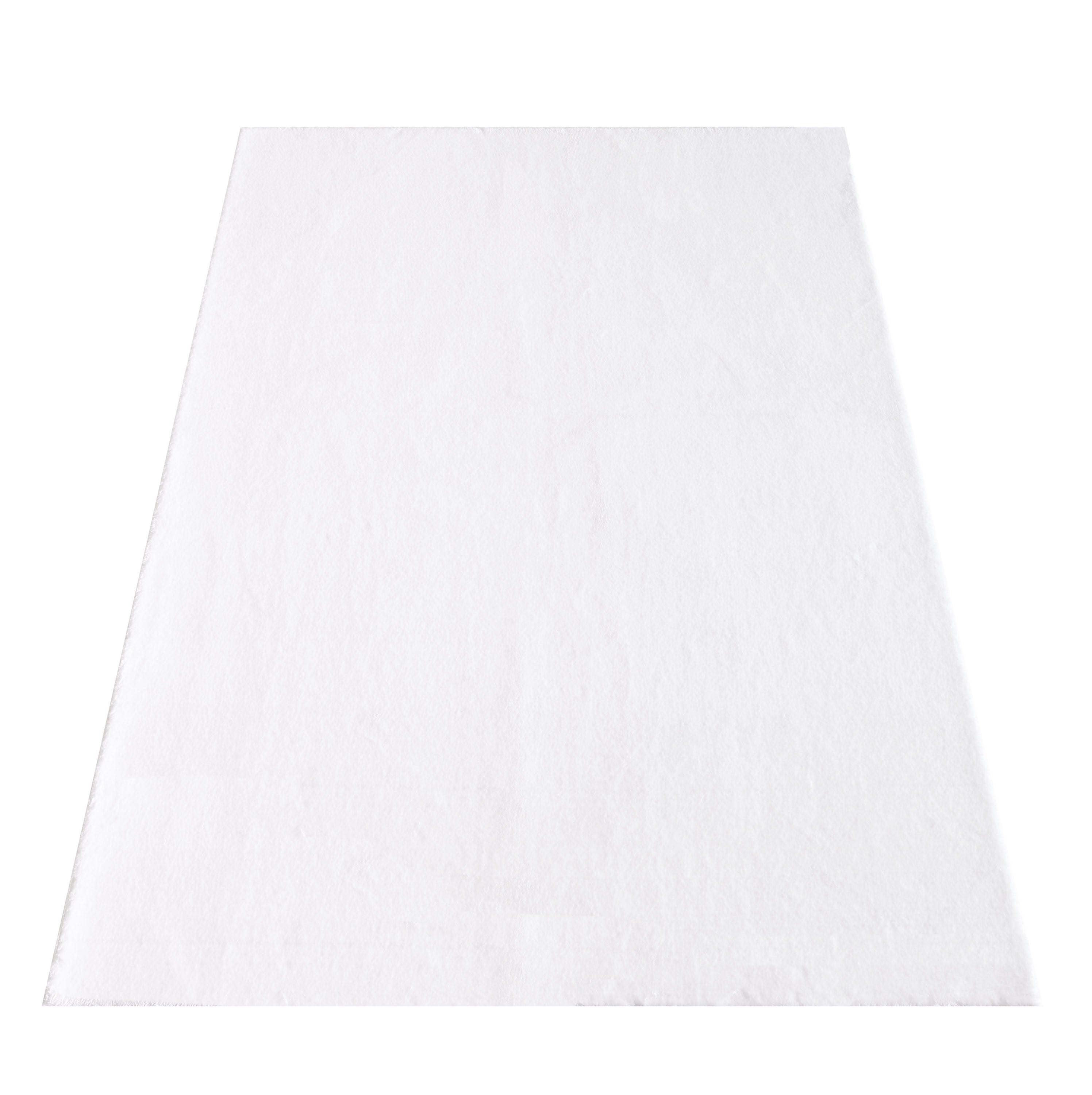 Waschbarer Hochflor Teppich Wohnzimmer Einfarbig Kunstfell Plüsch Super Weich